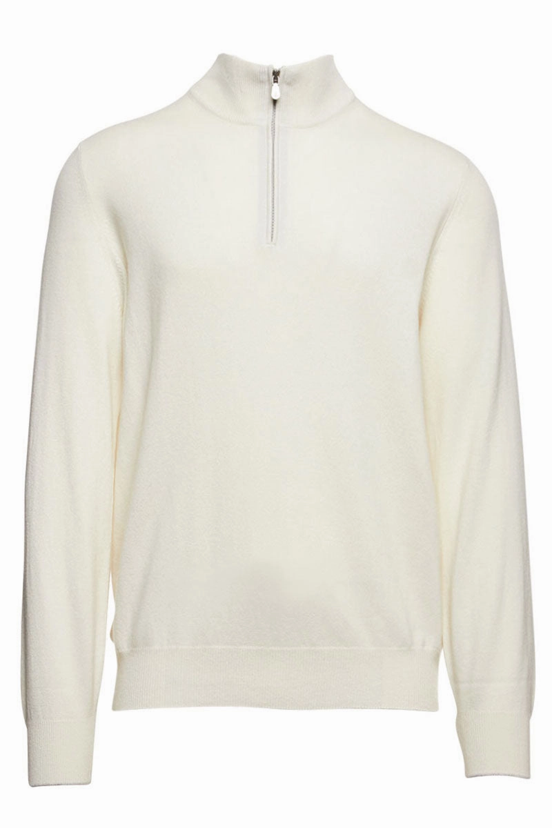 Cashmere Half-Zip Turtleneck Sweater Simple Chic Essential Layering