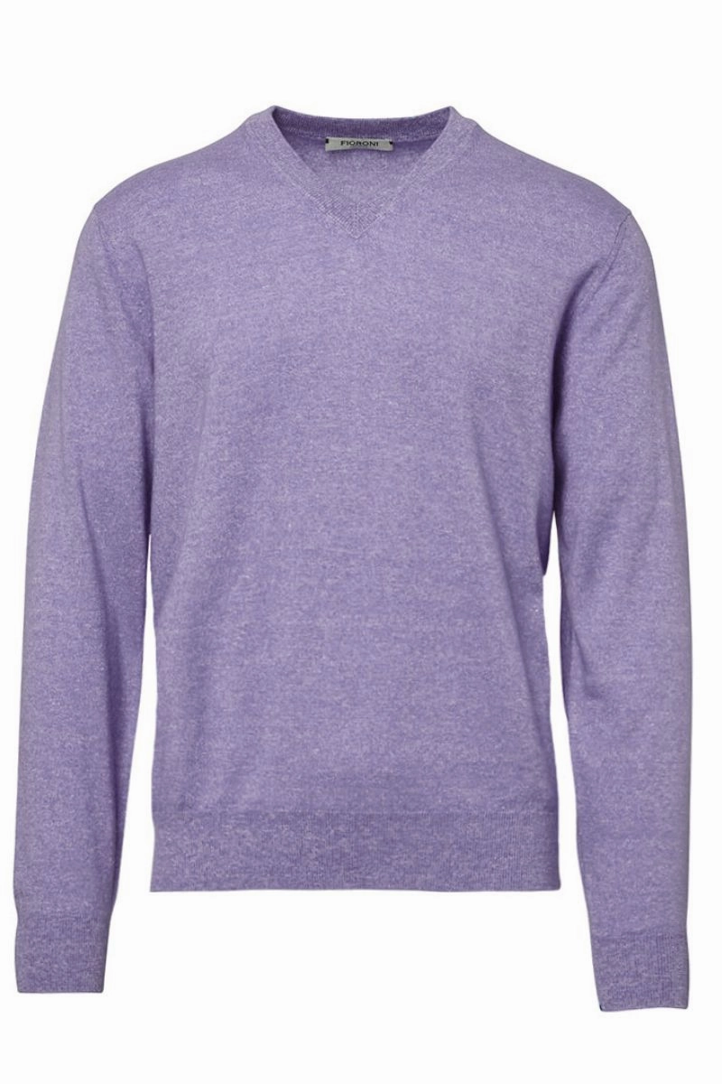 Cozy Fitting Cashmere Linen V Neck