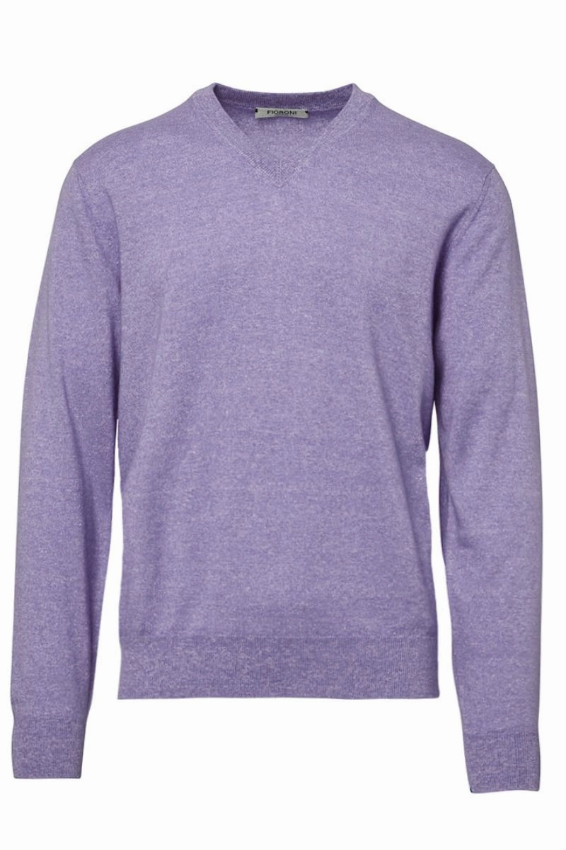 Cashmere Linen V Neck Reinforced Cuffs Cozy & Soft