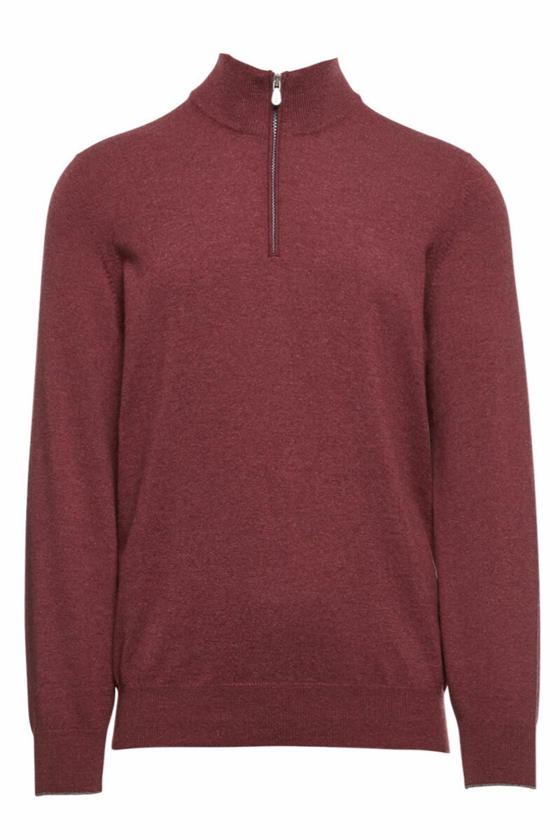 Cashmere Quarter Zip Sweater Ergonomic Sleeve Design