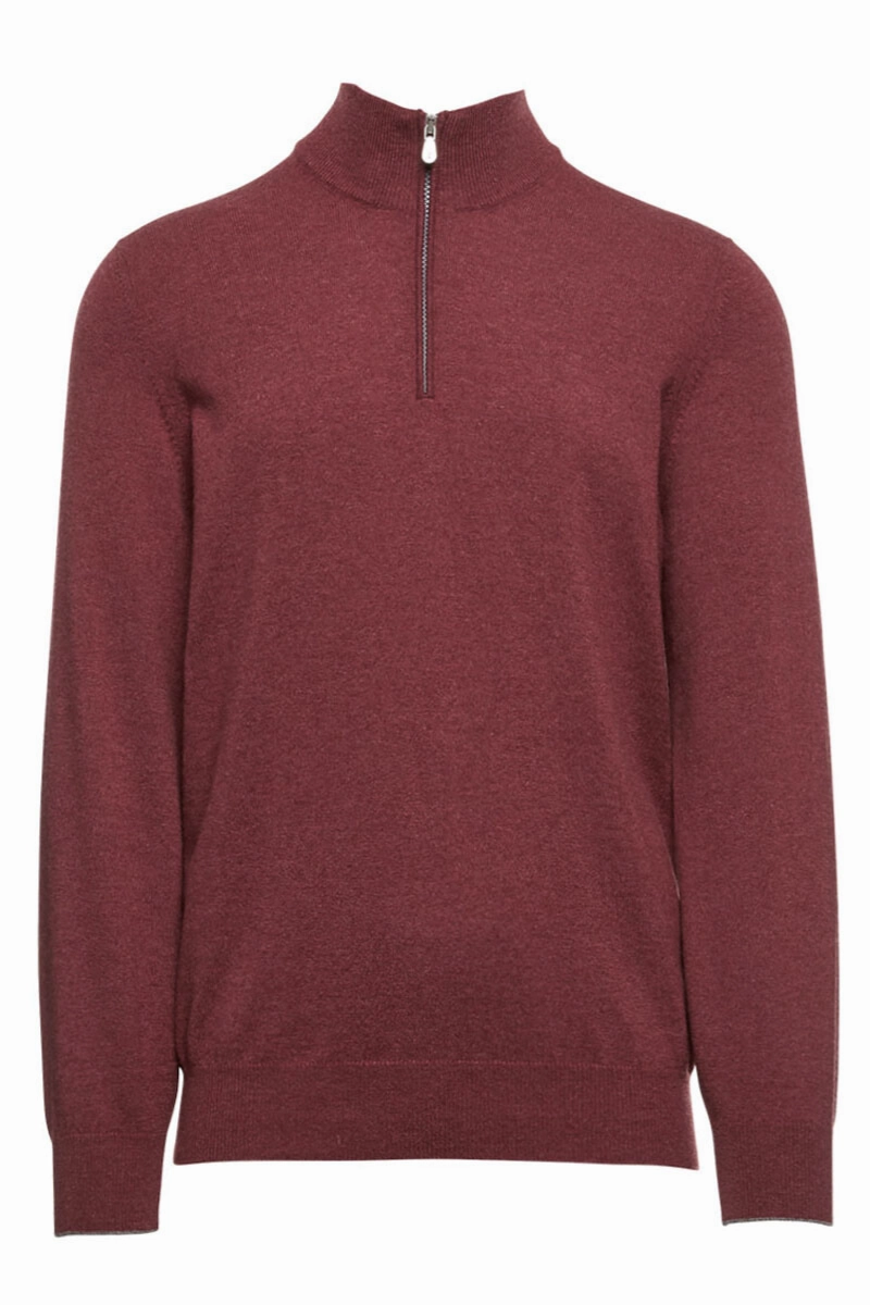 Warm Look Lightweight Merino Cashmere Quarter Zip Sweater