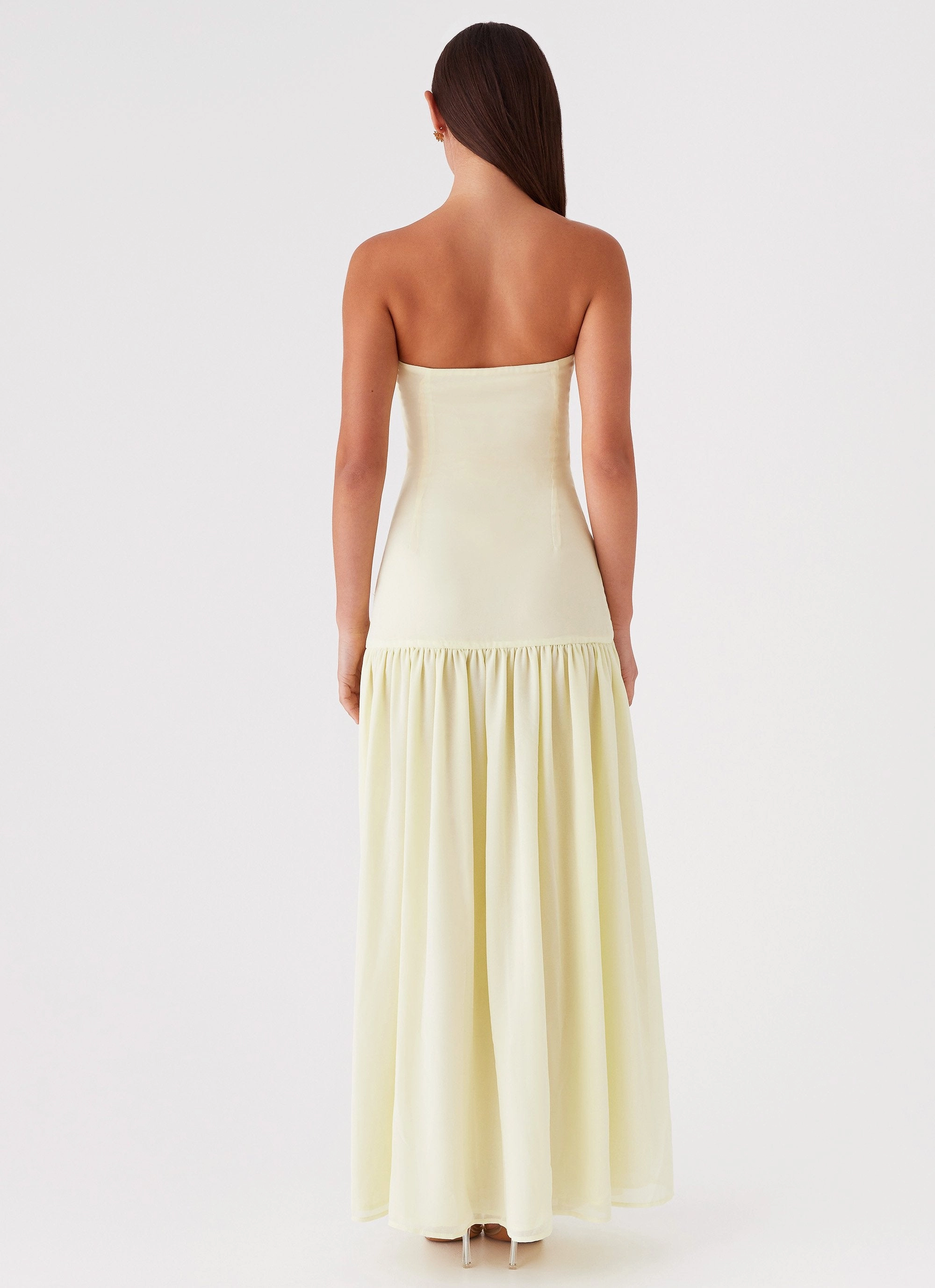 Eden Strapless Maxi Dress - Yellow Dressy Glow Charming Design