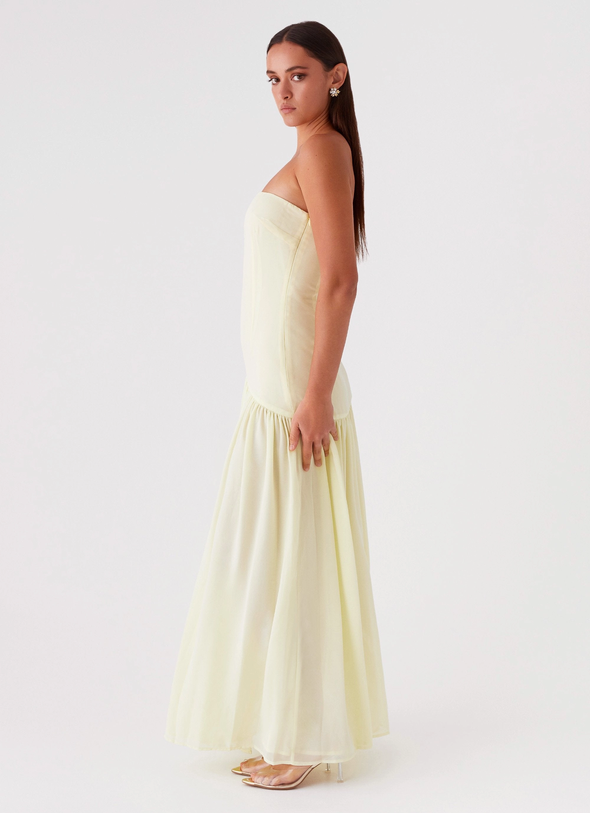 Casual Core Eden Strapless Maxi Dress - Yellow
