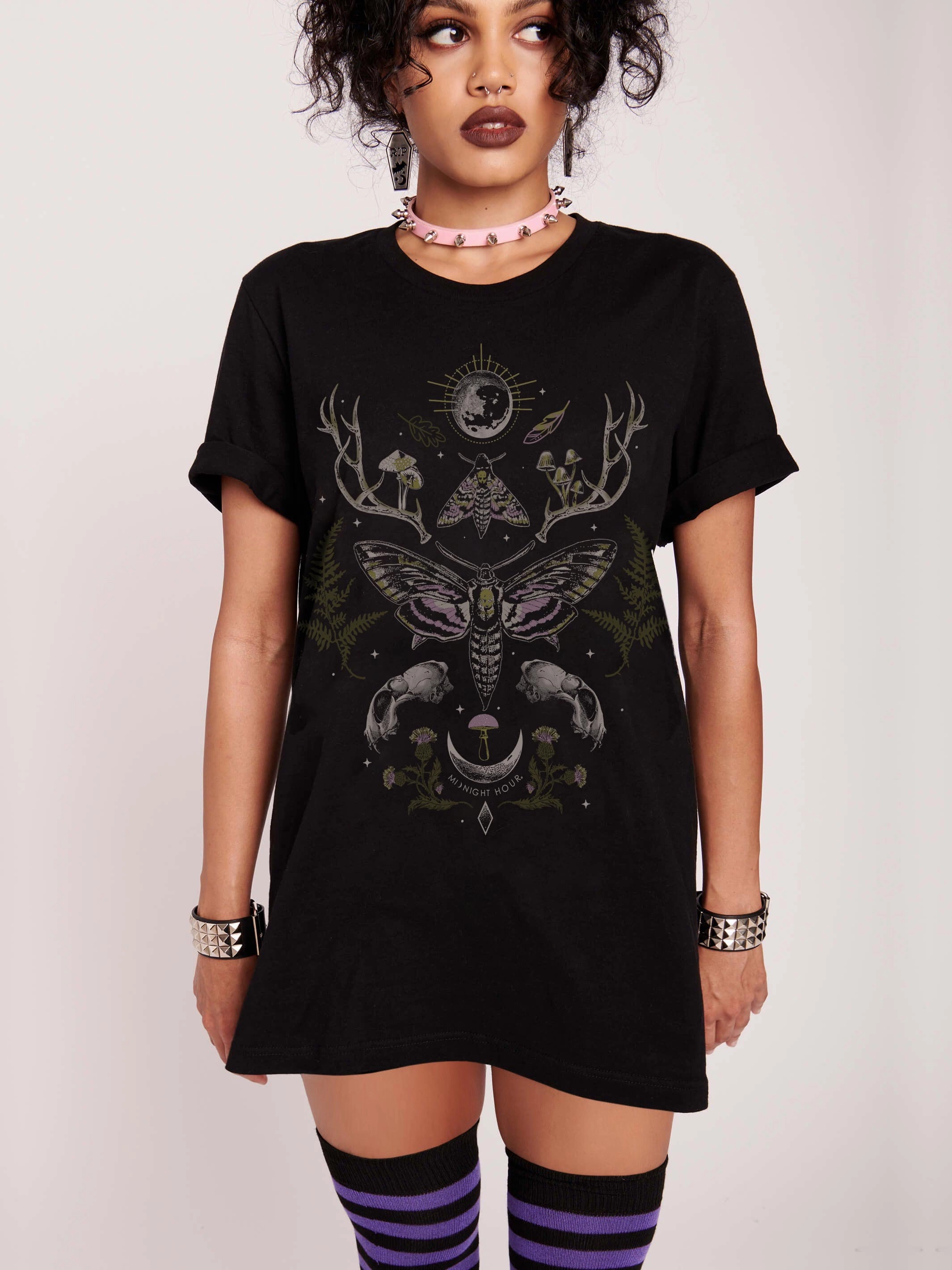 Floral Print Forest Witch T-shirt