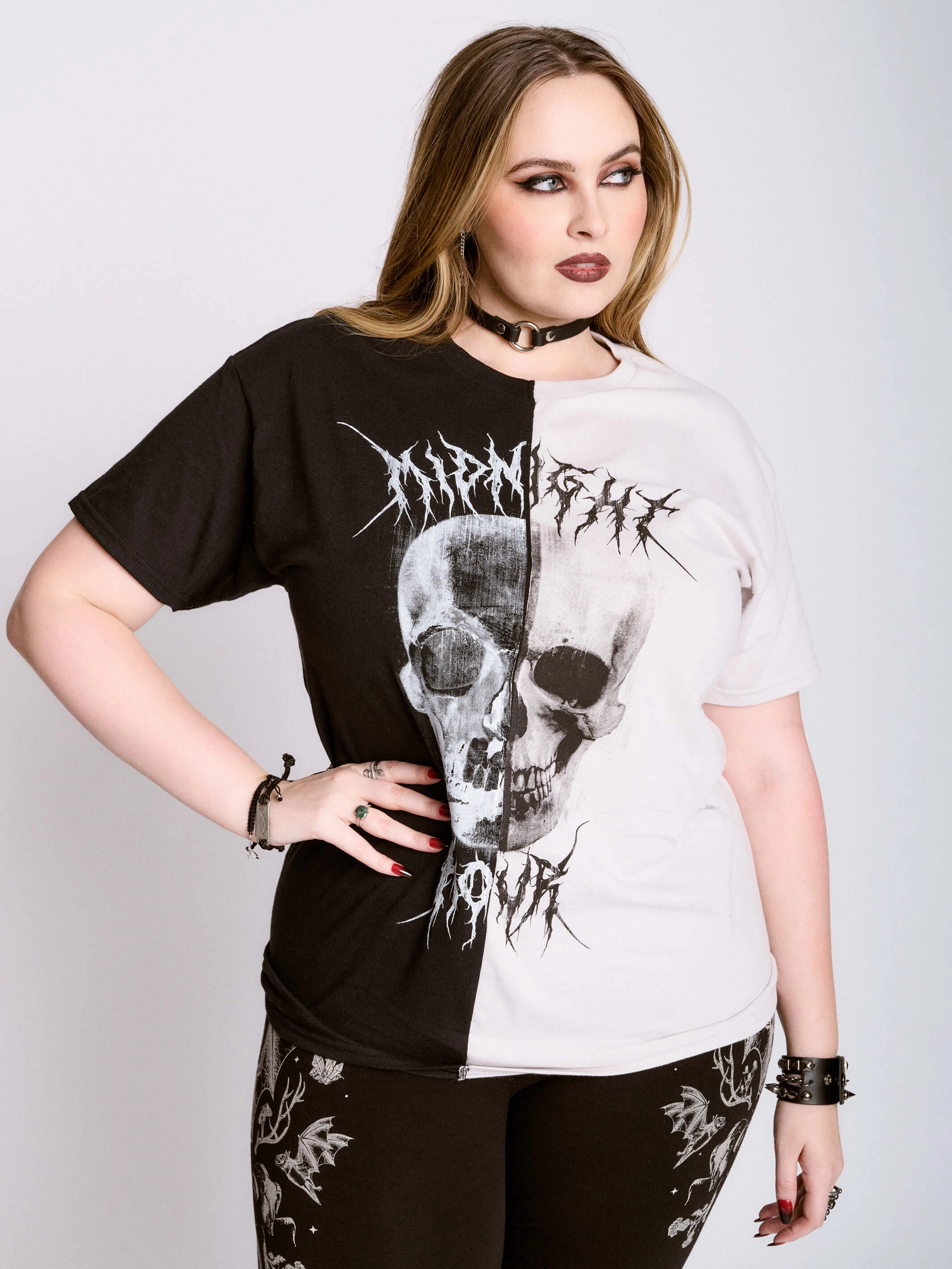 Split Skull T-Shirt Button Down Quick Comfort Wear