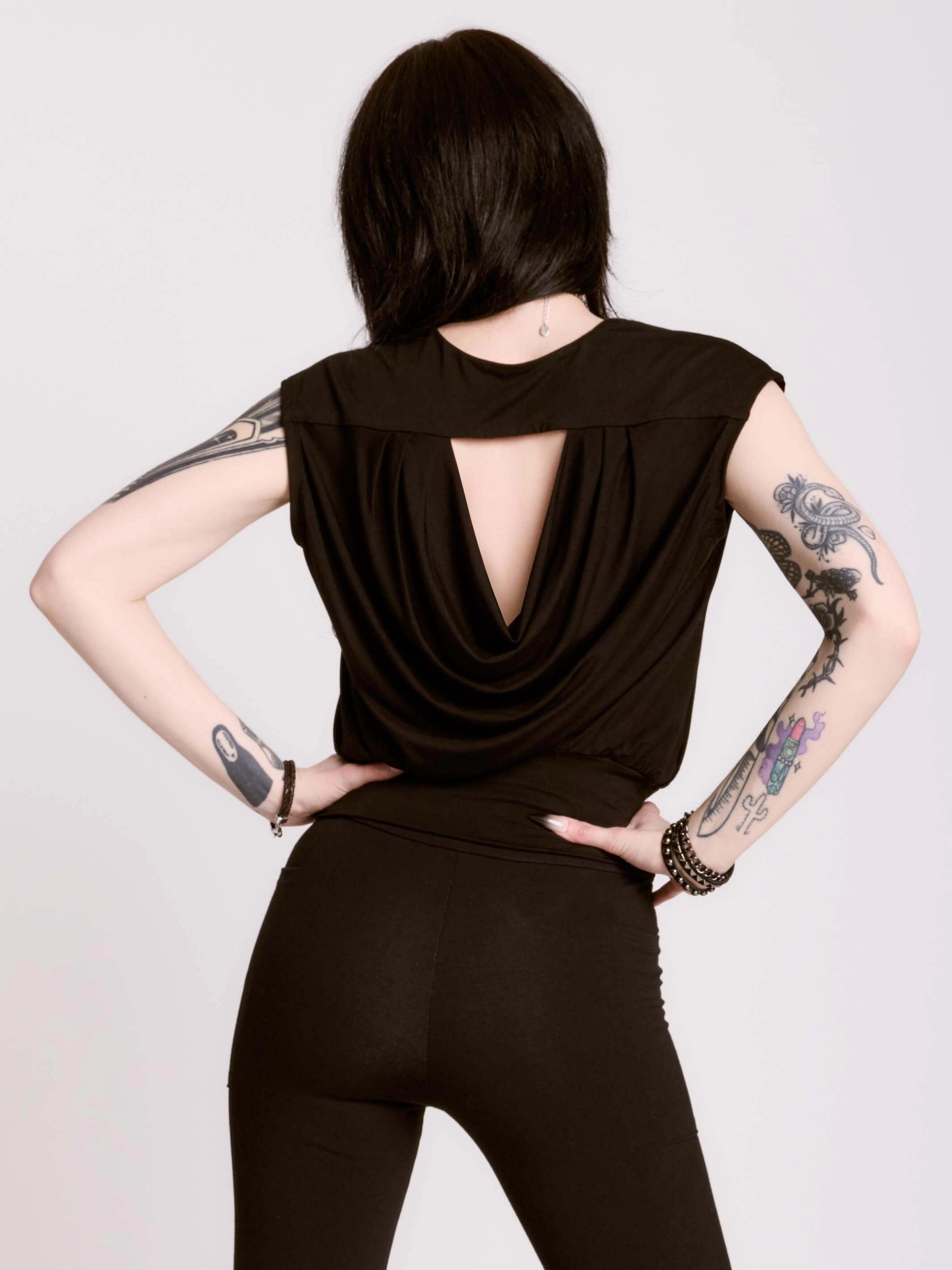 Grecian Drape Top Sporty Look Wear sports performance