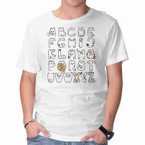 Cat Alphabet Drop Shoulder Cut
