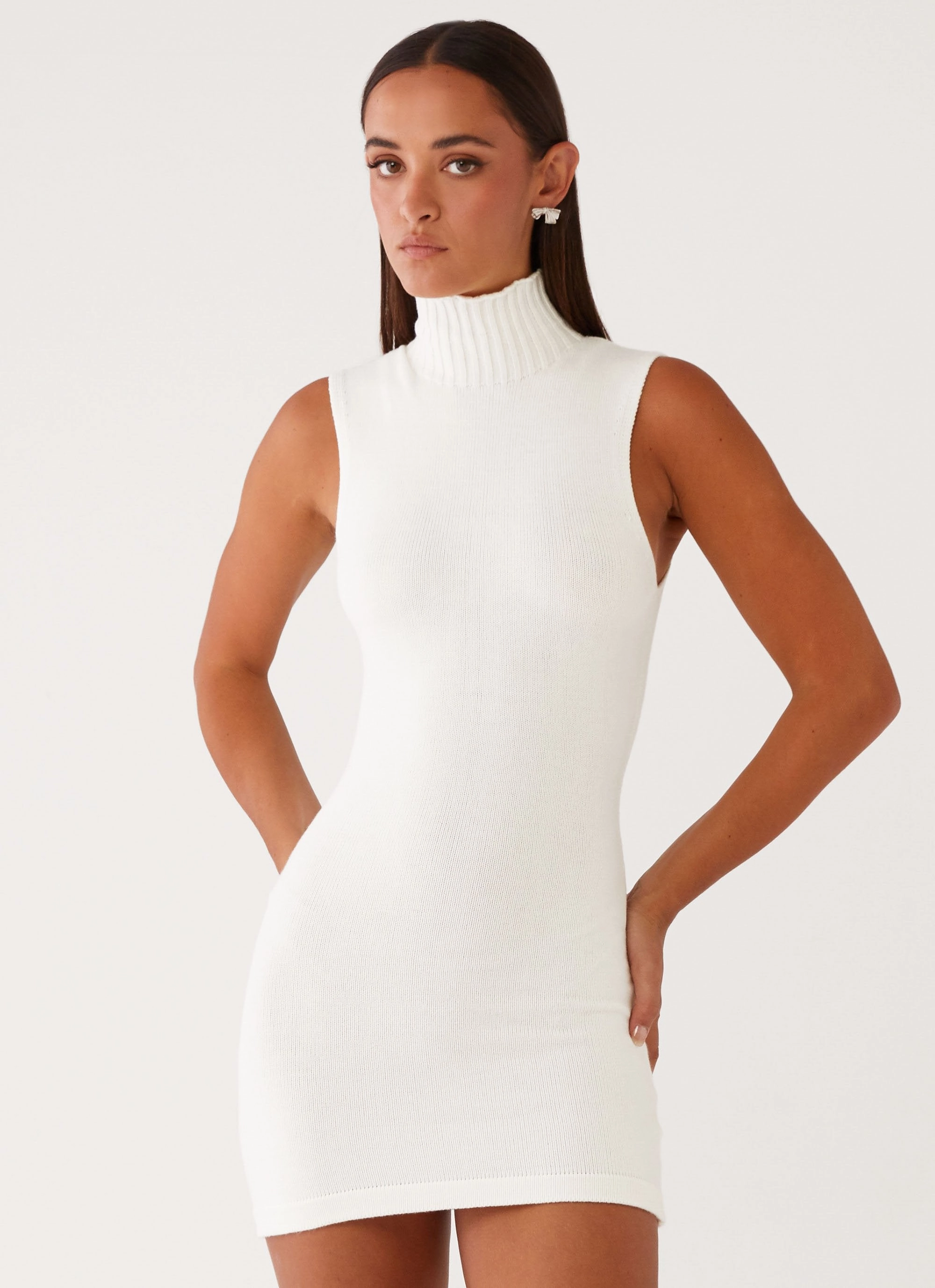 Cece Mini Dress - Ivory Sculpted Form