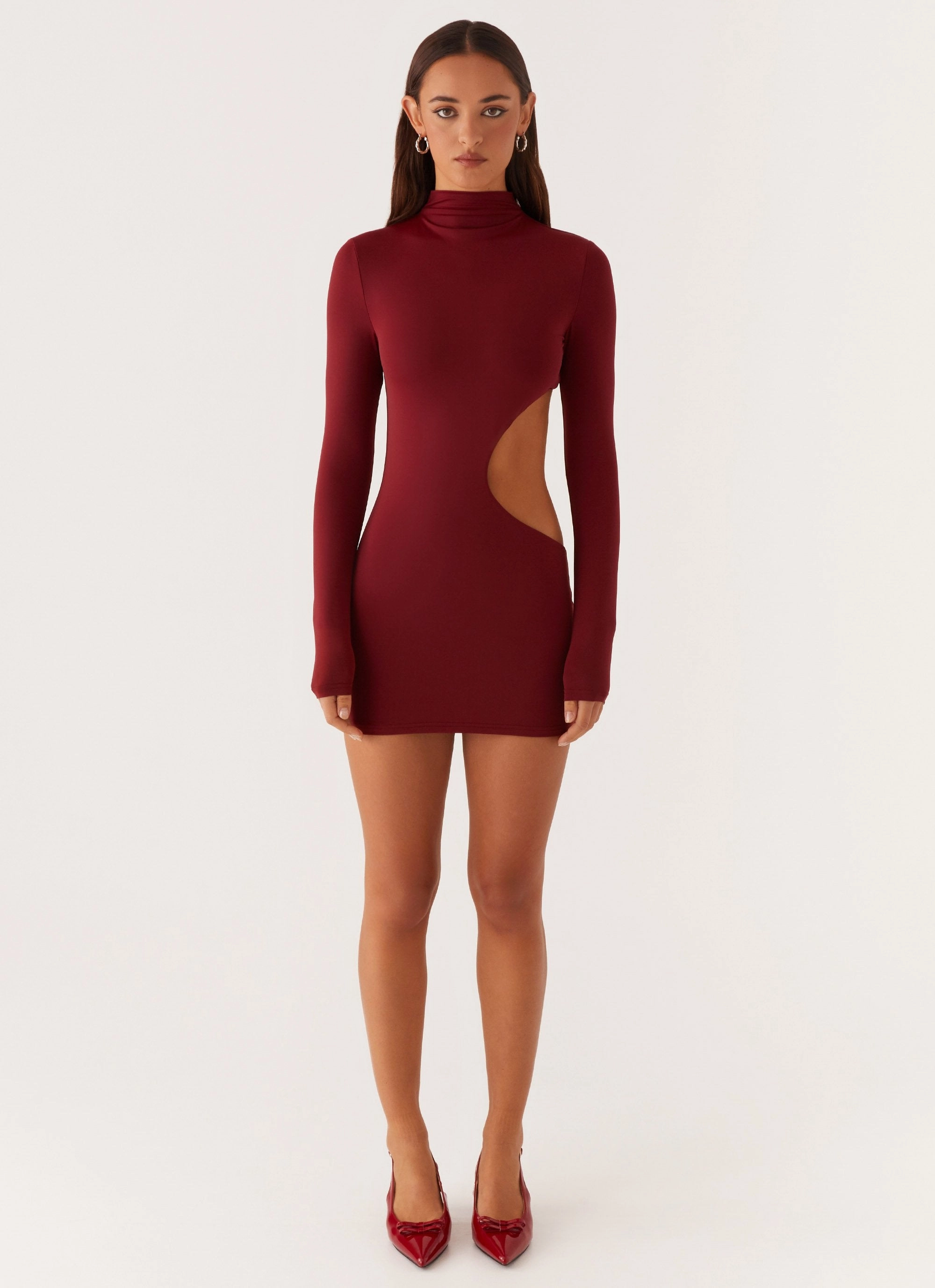Rora Cut Out Mini Dress - Mulberry Fashionable Wear