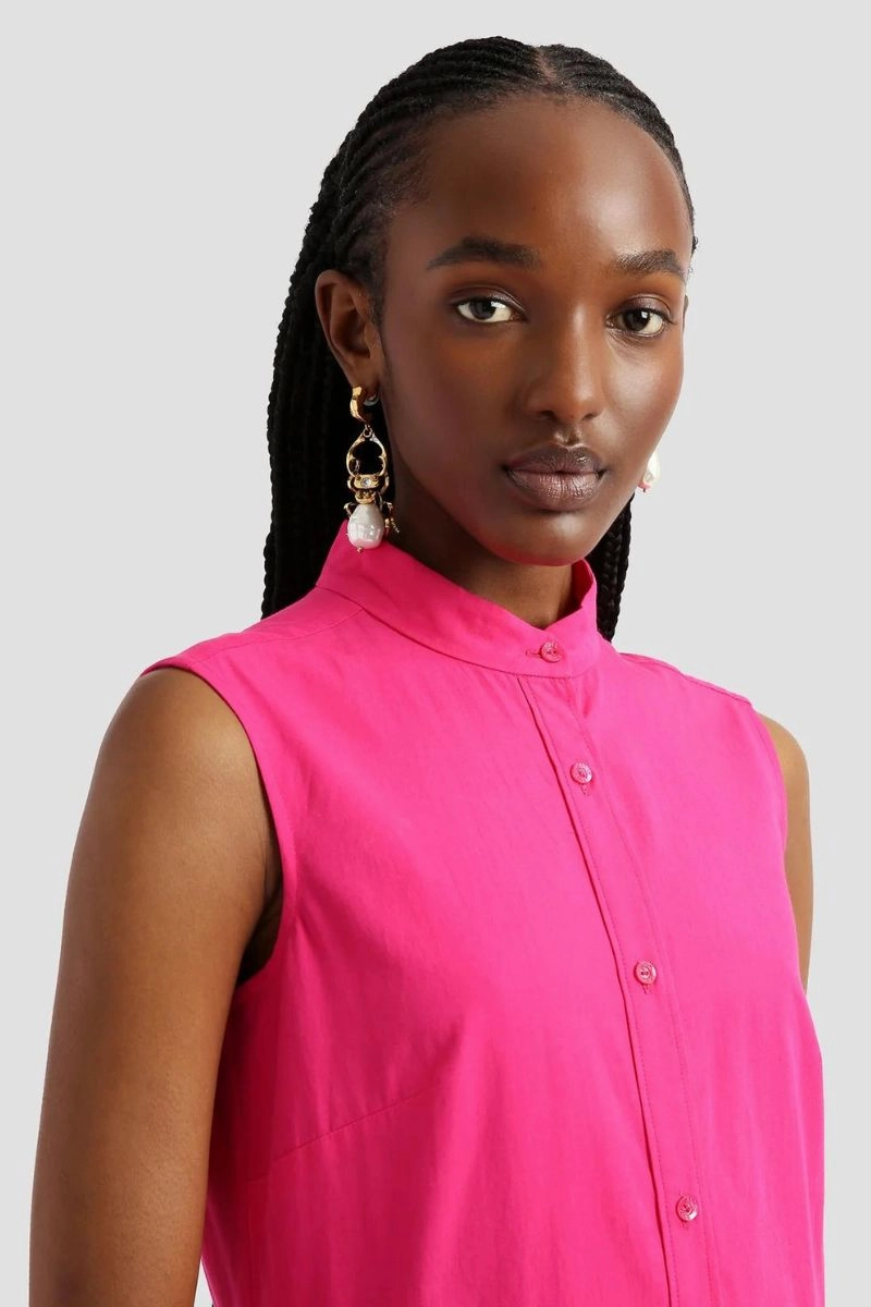 Lounge Texture Soft Tone Cerise Shirt Dress