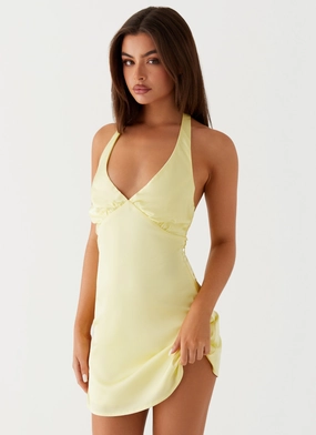 Fit for All Seasons Heavy Hearted Mini Dress - Yellow
