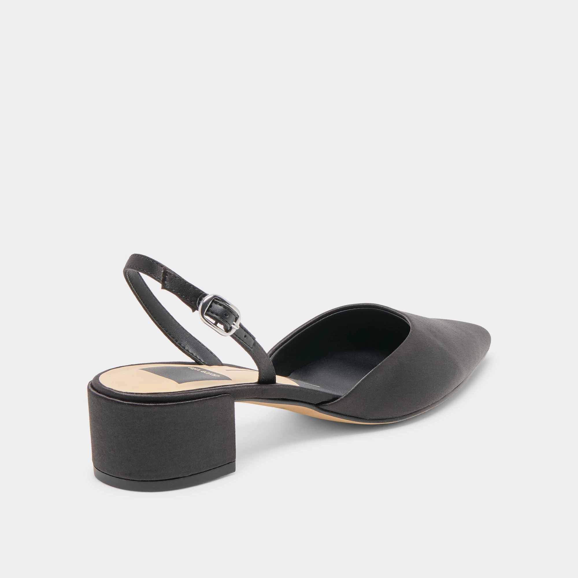 Stand Tall Dressy Sandals CAREL HEELS ONYX SATIN