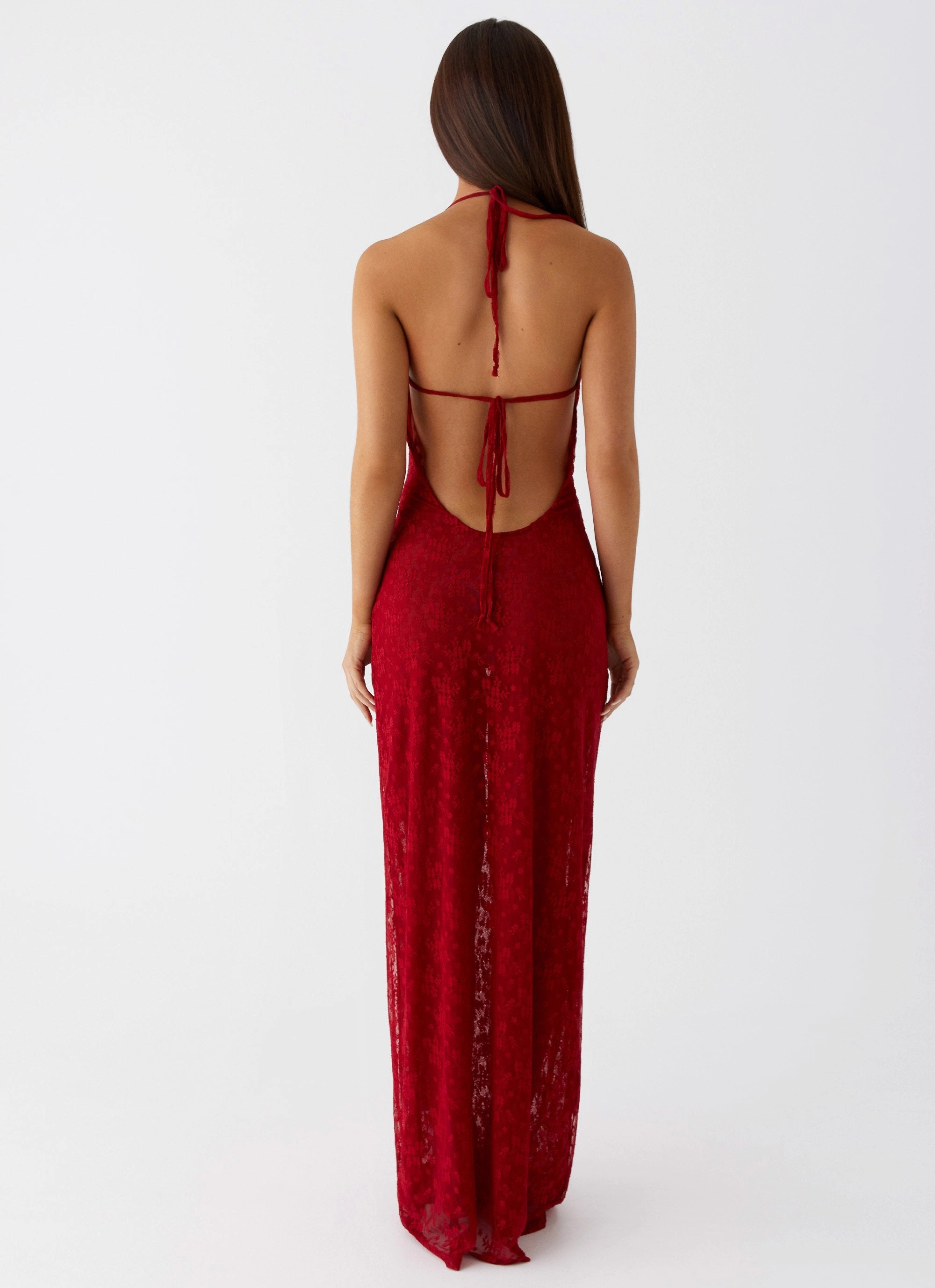 Champagne Coastline Maxi Dress - Dark Red Fashionable And Functional Sharp Fit