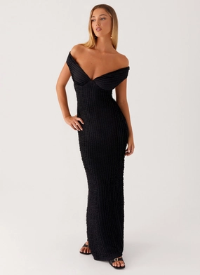 Chantelle Maxi Dress - Black Sophisticated Cut Chic Everyday Wear