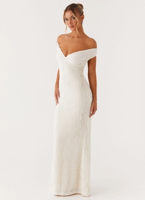 Flattering Silhouette Wear Stylish Design Chantelle Maxi Dress - Ivory
