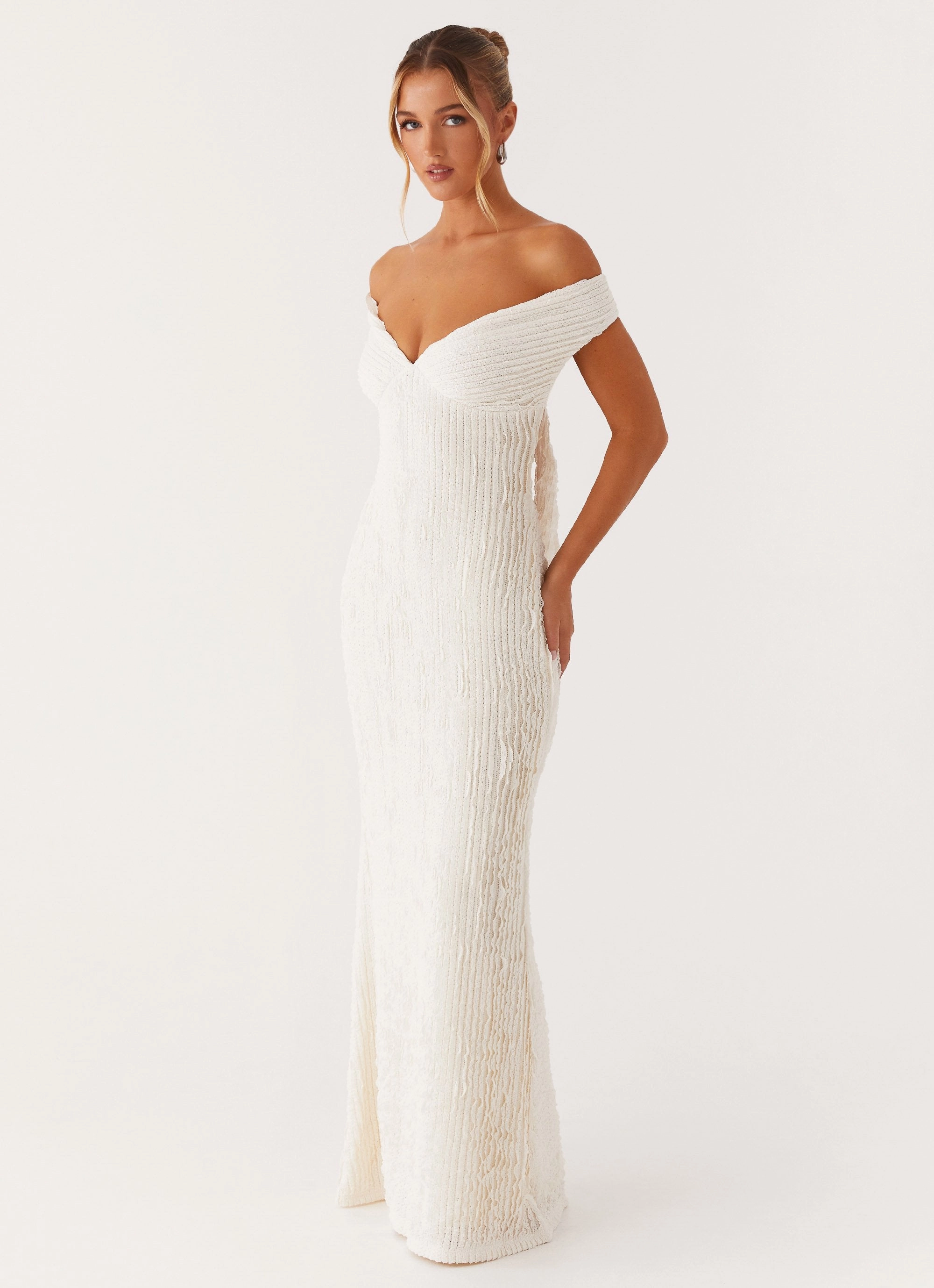 Chantelle Maxi Dress - Ivory Modest Look Ankle-length