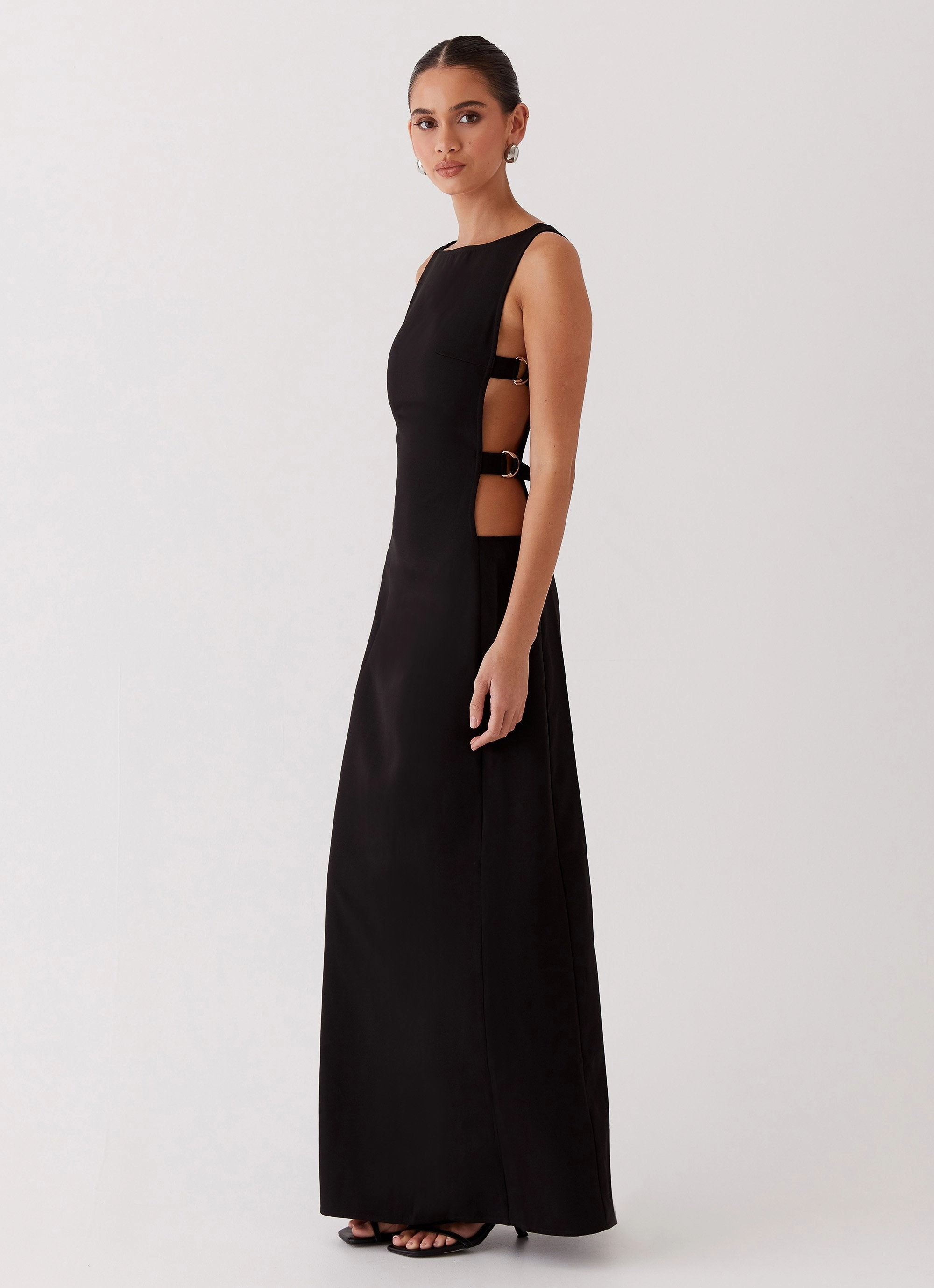 Modest Light Cherish You Buckle Maxi Dress - Shadow