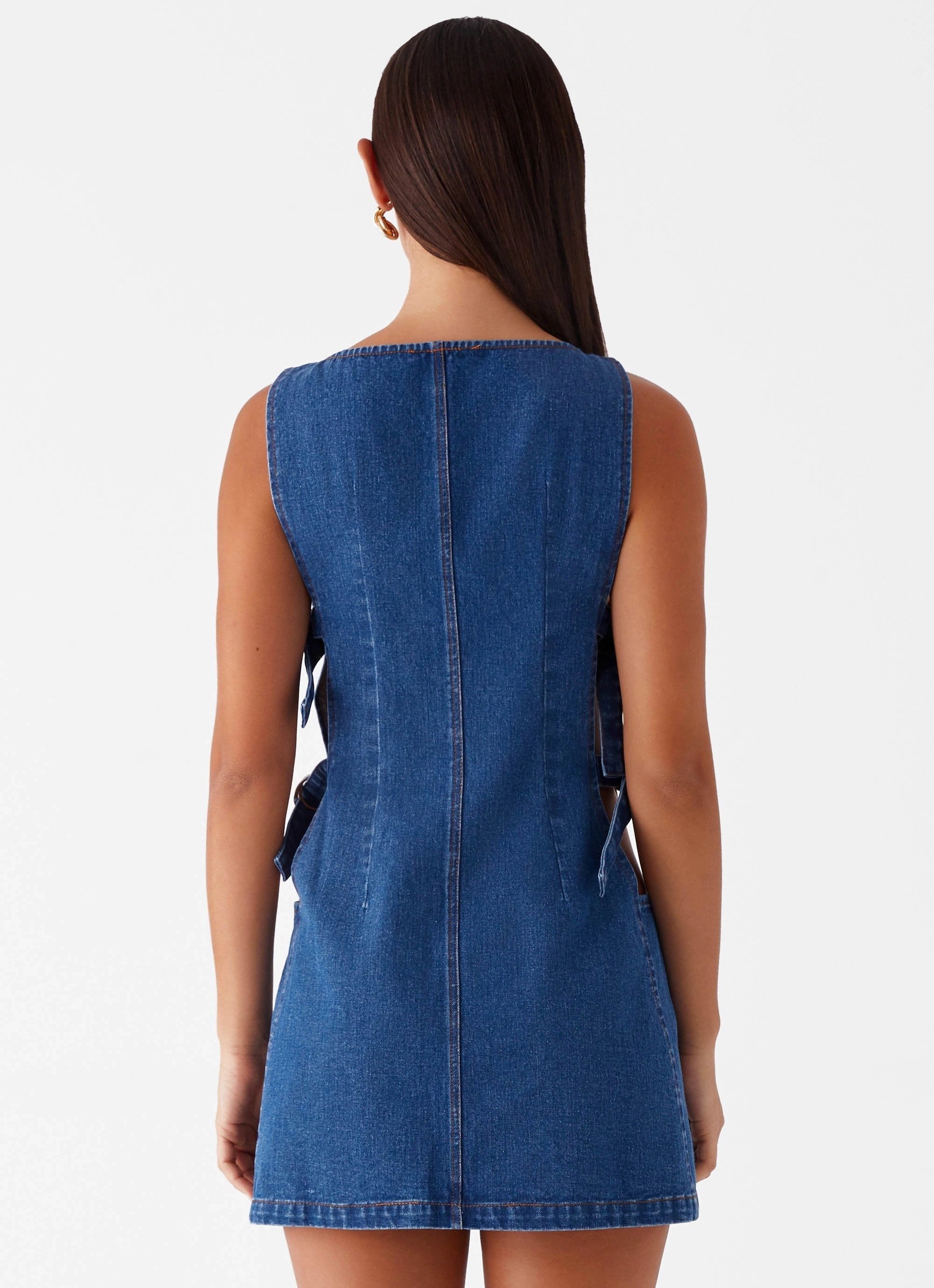 Comfortable fit Cherish You Denim Mini Dress - Blue Denim