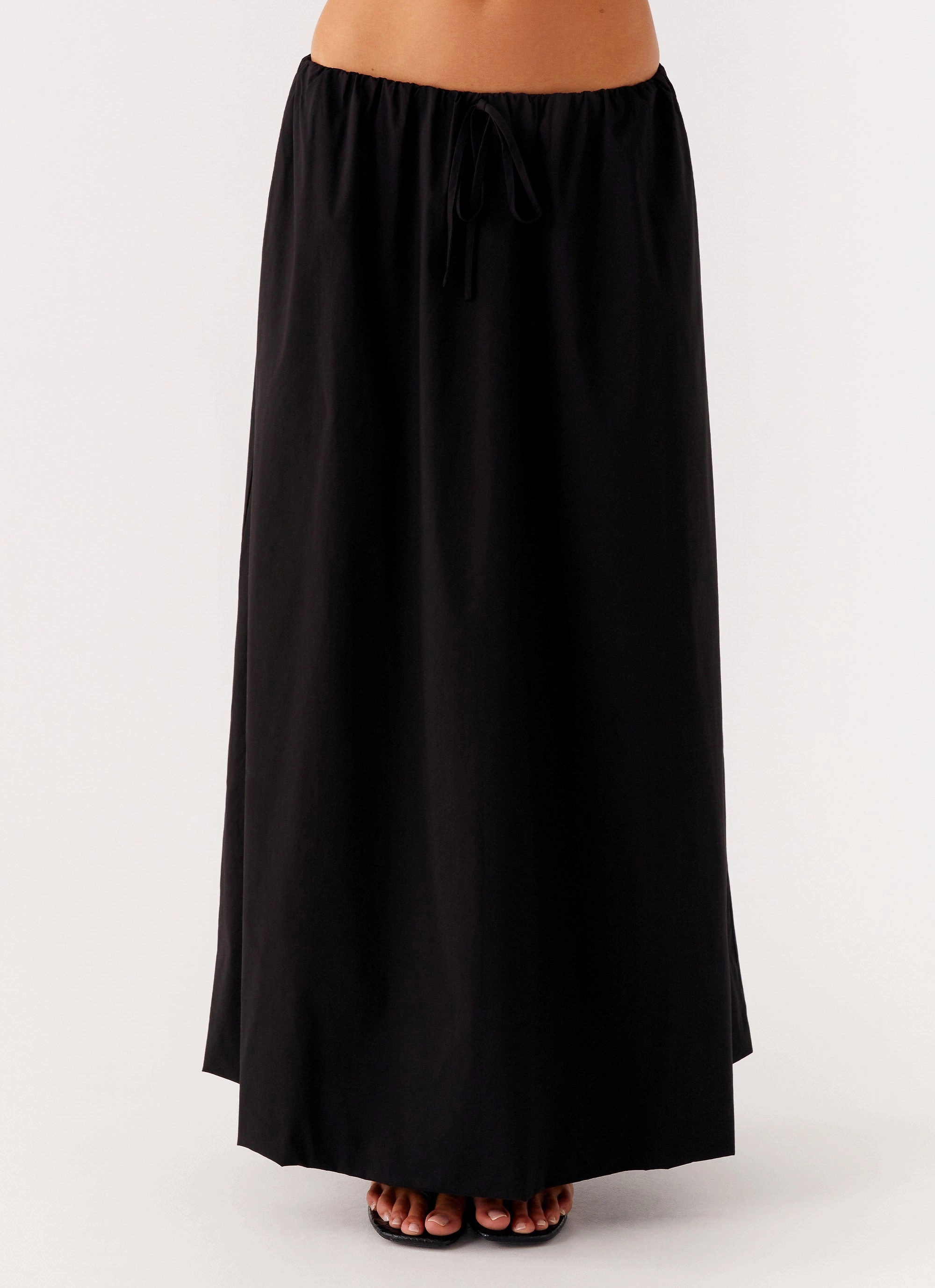 Cheryl Maxi Skirt - Black Easy Motion Sequined Finish