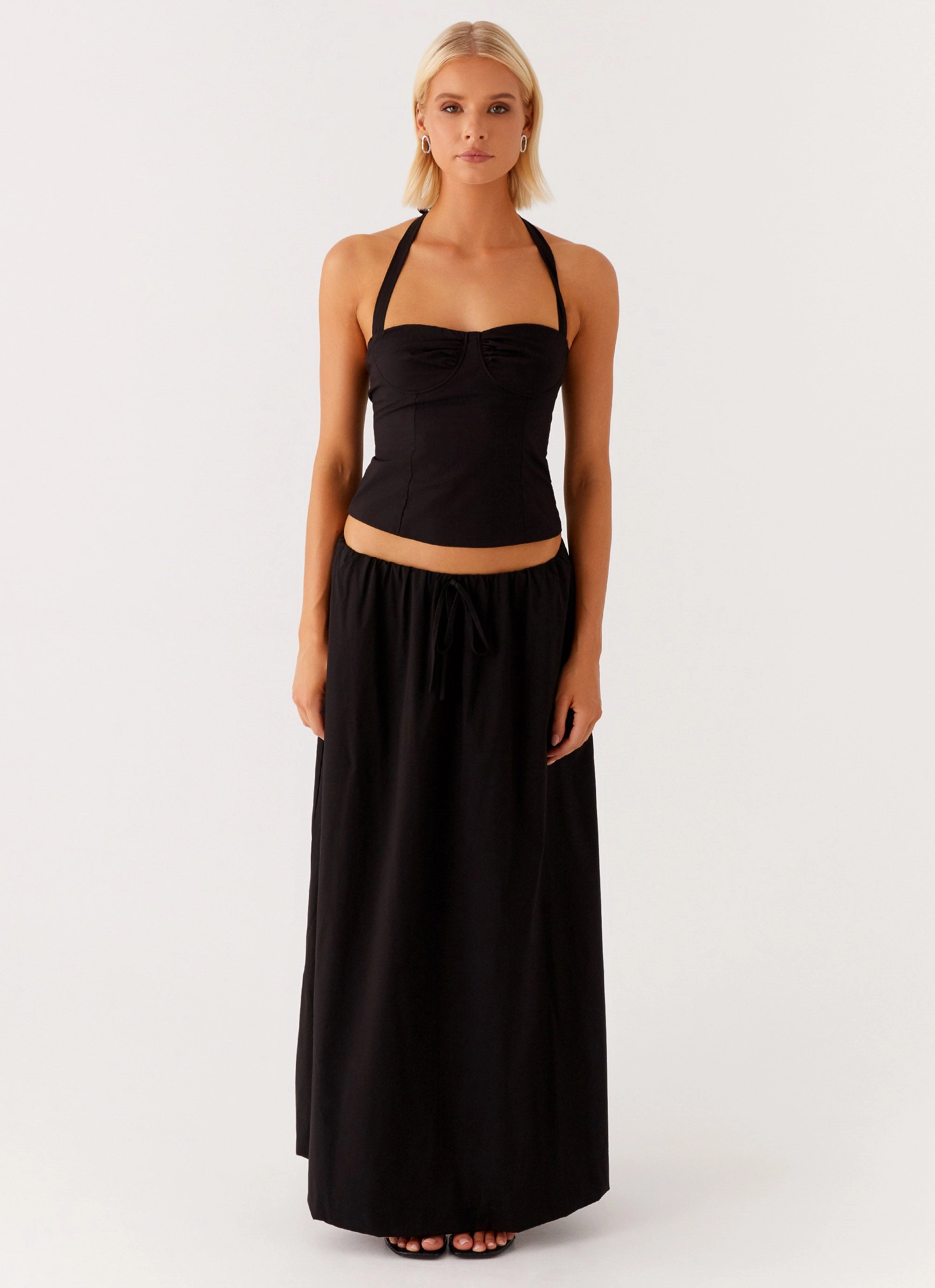 Elastic hemline Cheryl Maxi Skirt - Black