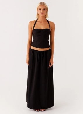 Elastic hemline Cheryl Maxi Skirt - Black