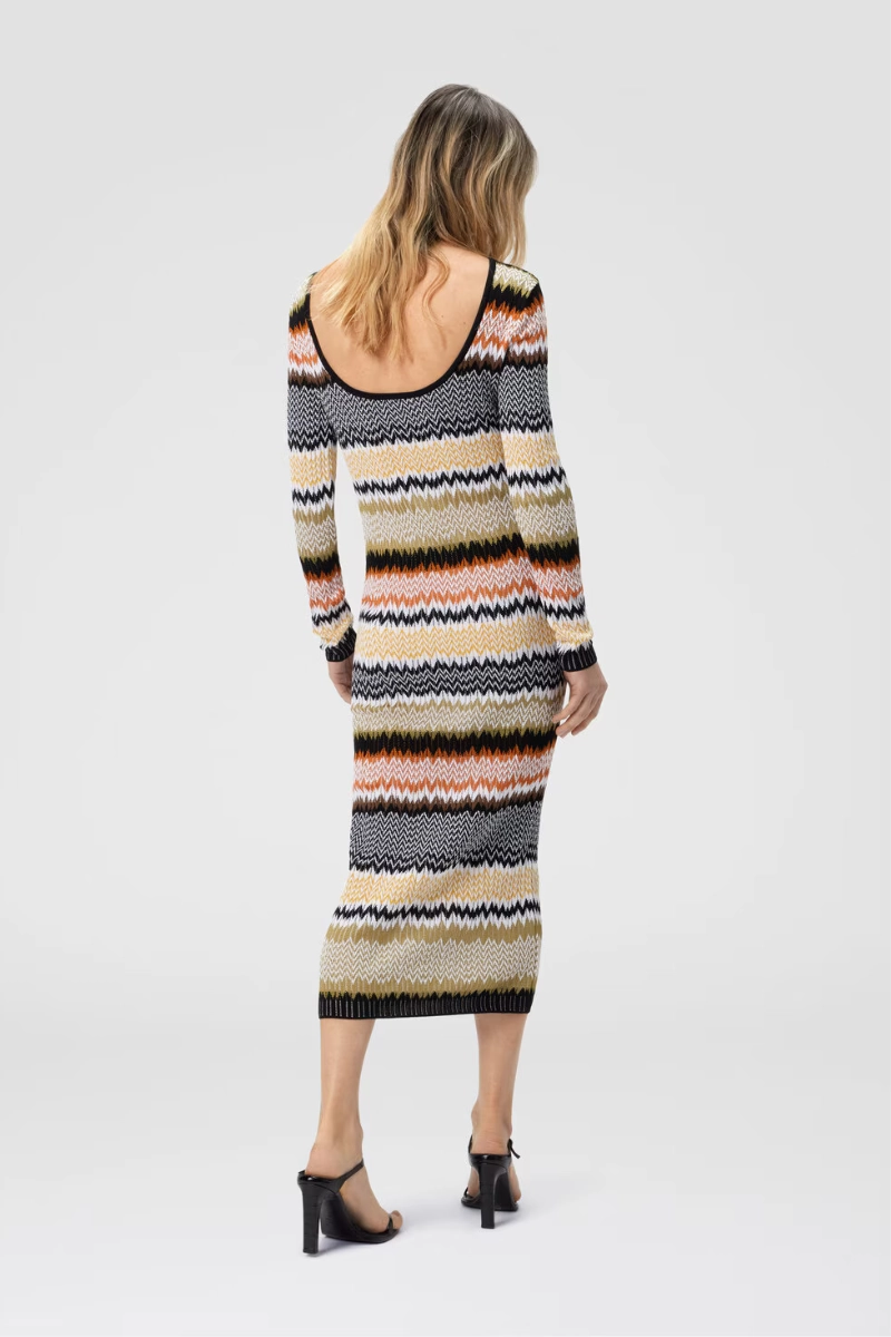 Soft Colorway Chevron Midi Dress