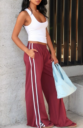 Blush Shade Chic Dress Make Me Promises Pants Burgundy