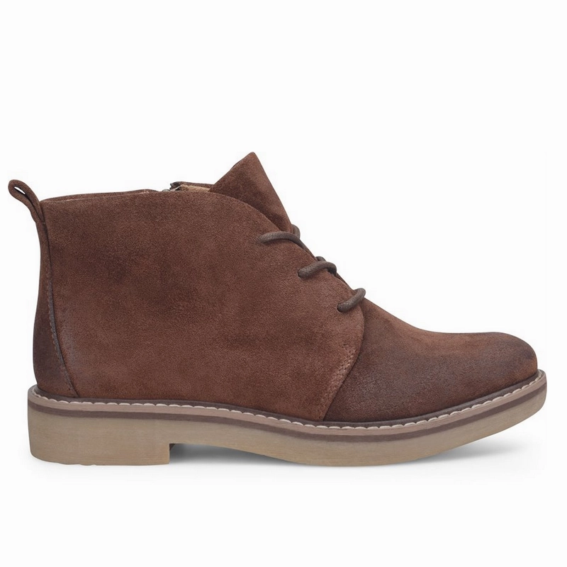 Comfortiva Rebeca Chukka Boot in Rich Brown - Women's Flexible Frame Snowy Path Hiking Style