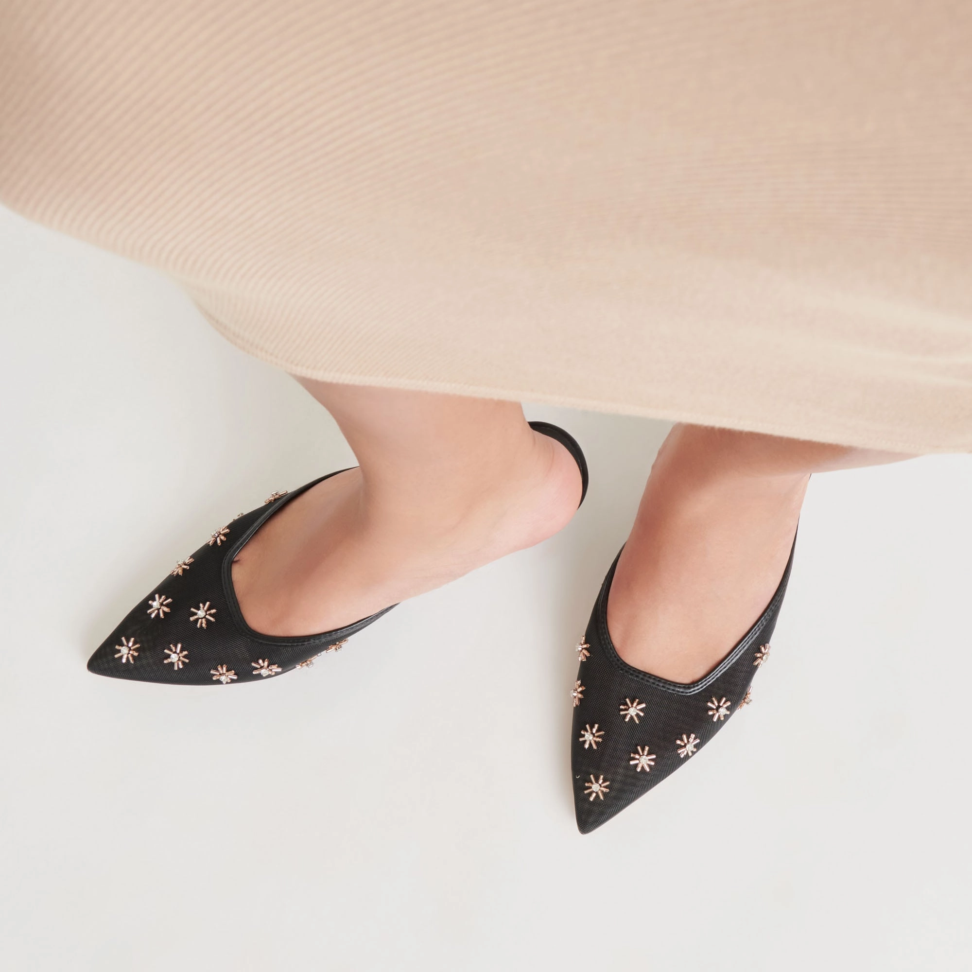 CLARA HEELS BLACK MESH Milan Edge