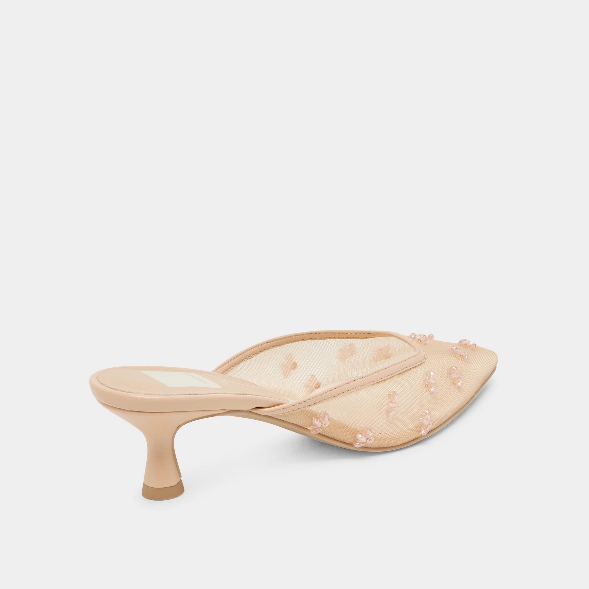 CLARA WIDE HEELS FRENCH VANILLA MESH Evening Heels