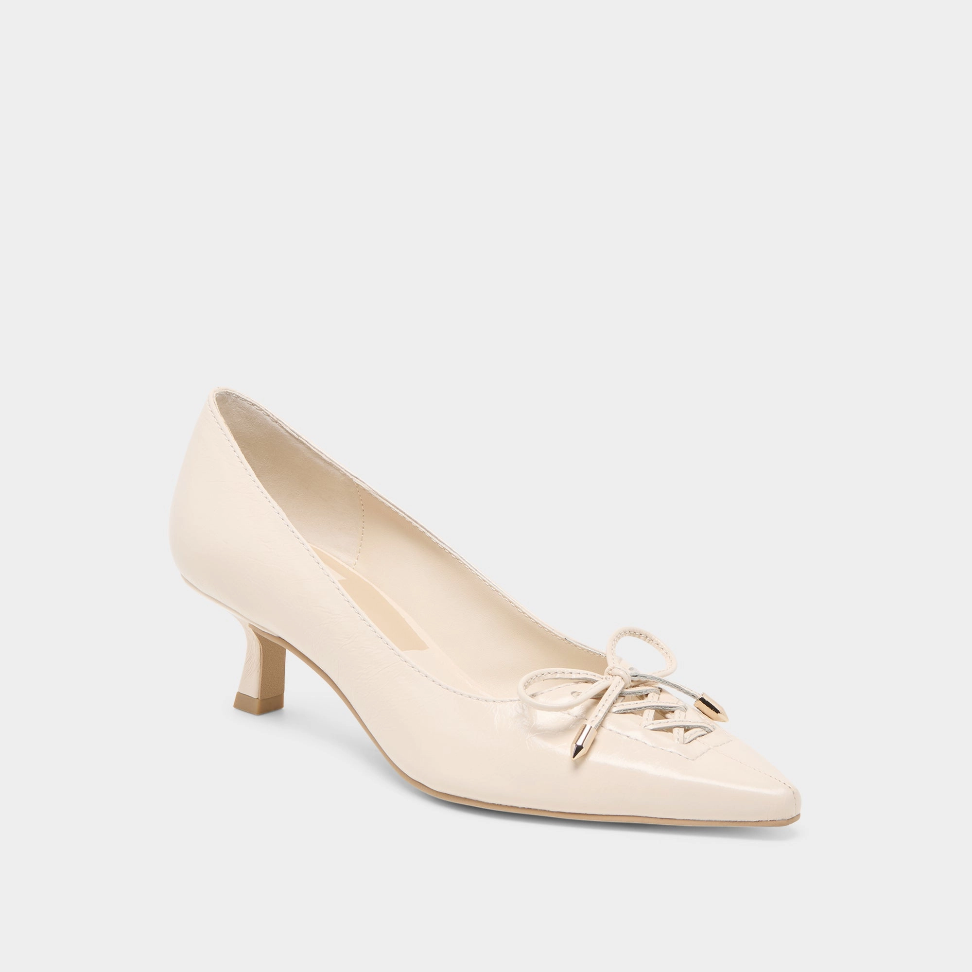 CLARIE HEELS BONE CRINKLE PATENT LEATHER Graceful Step