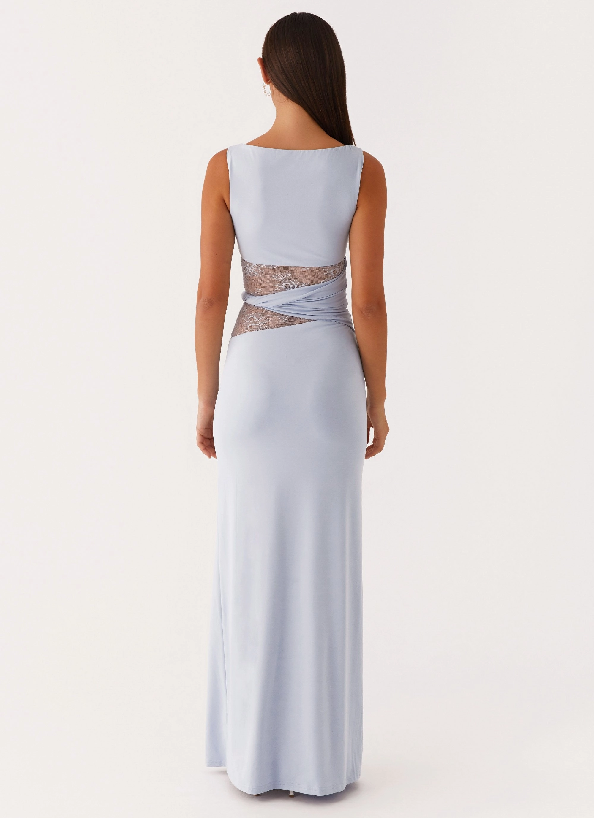 Karma Maxi Dress - Blue Peplum-Style