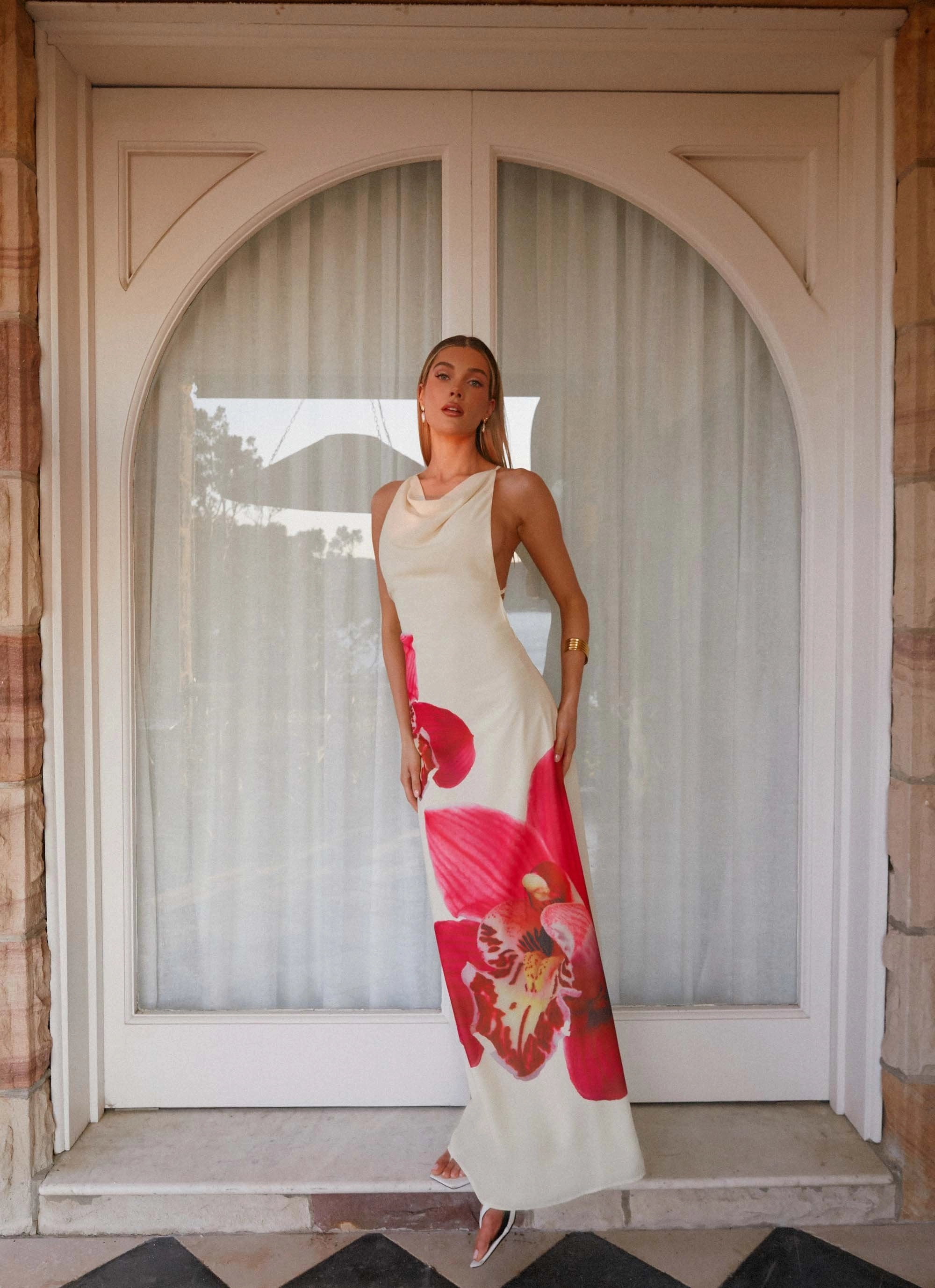 Straight-Cut Unlined Look Island Girl Maxi Dress - Yellow