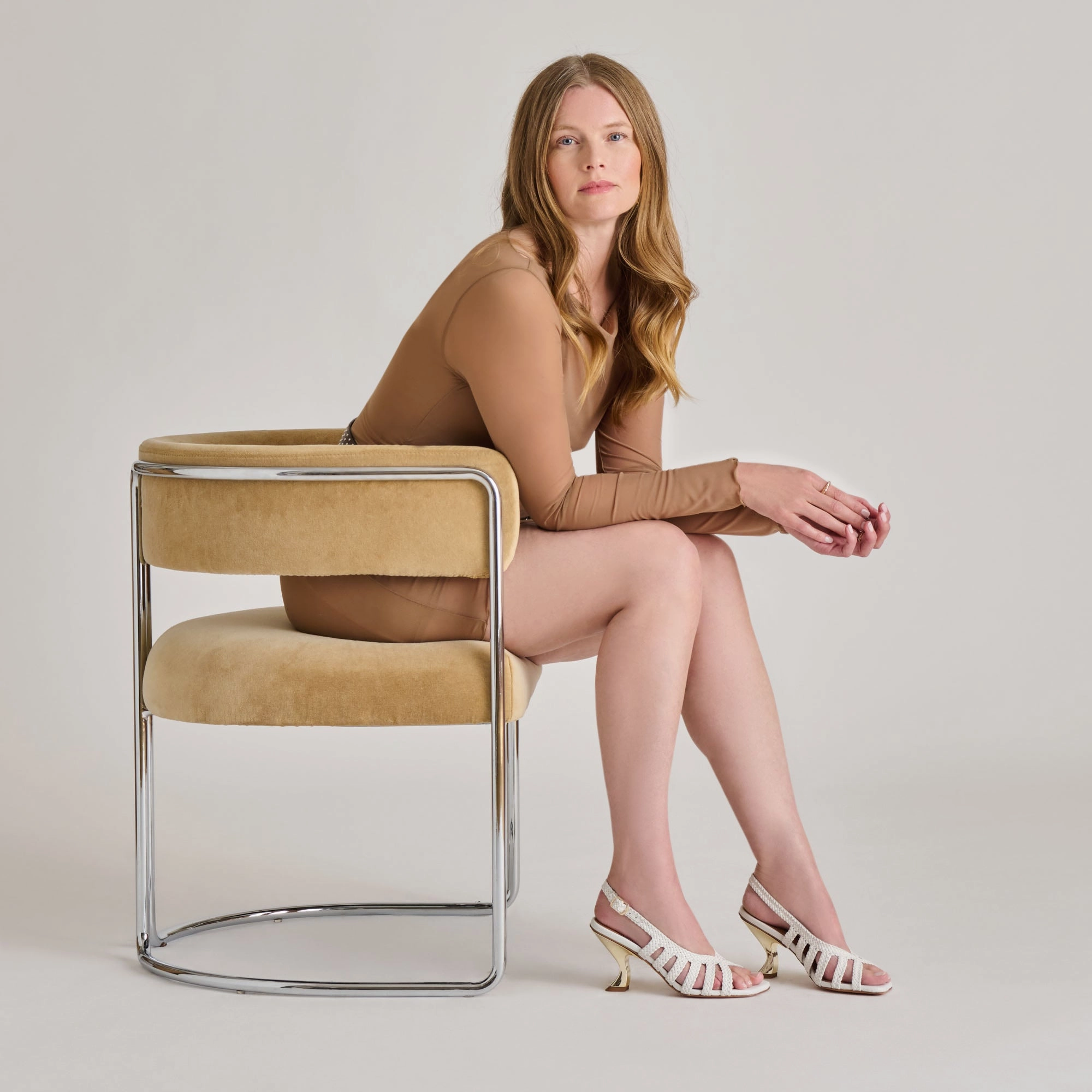 Easy To Clean SICILY HEELS WHITE WOVEN LEATHER