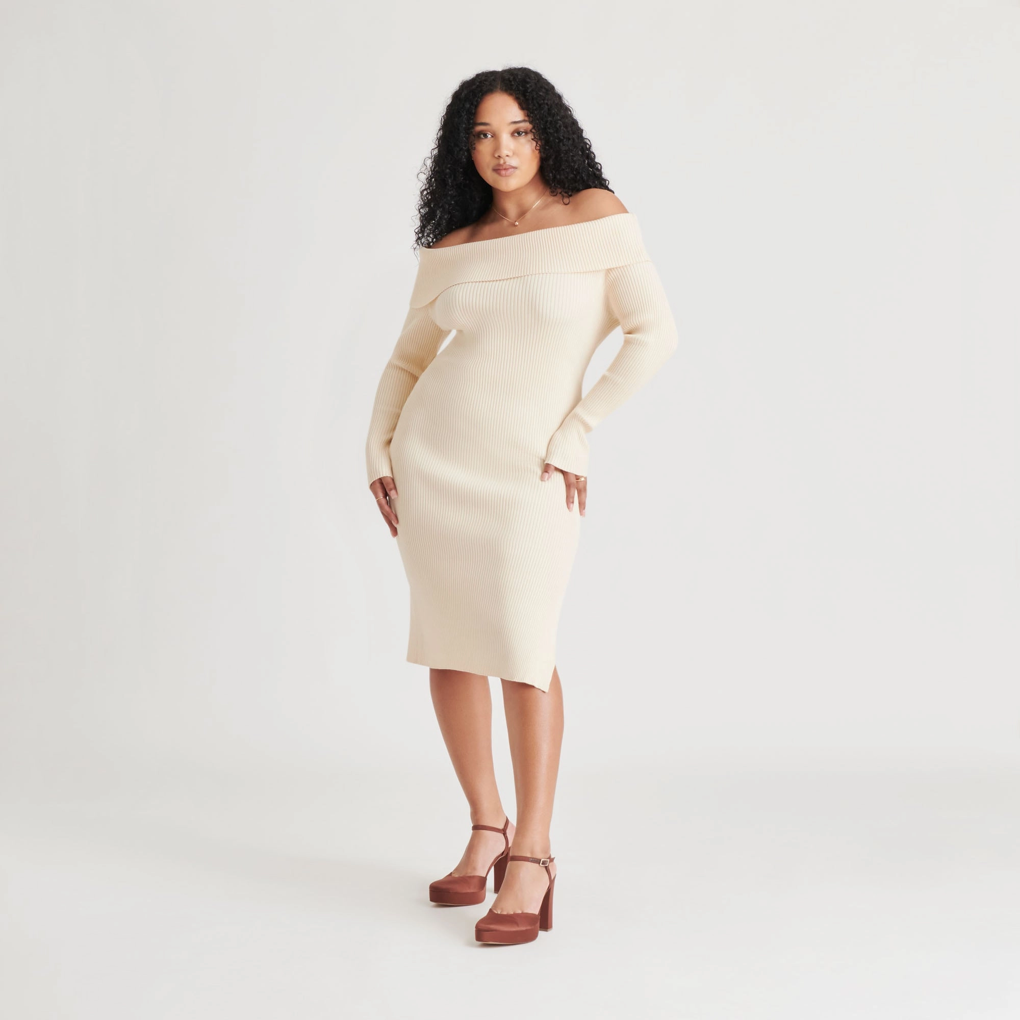 CLAUD HEELS CHOCOLATE SATIN Chunky Heel