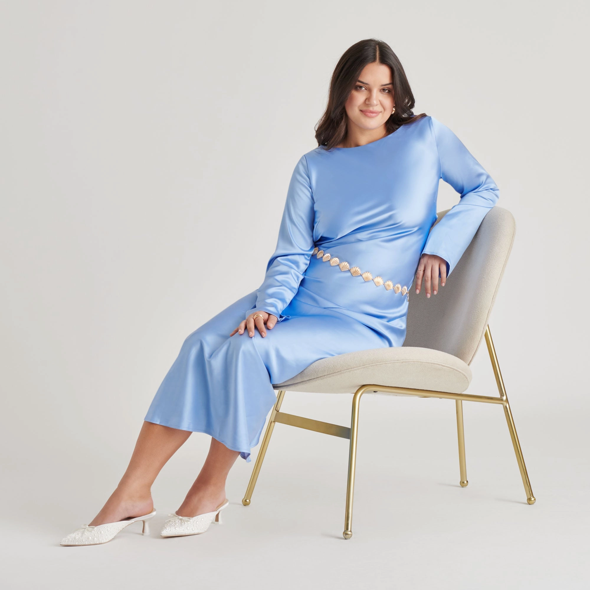 CLAYTN PEARL HEELS TRUE WHITE SATIN Timeless Walk Fashionable Sandals