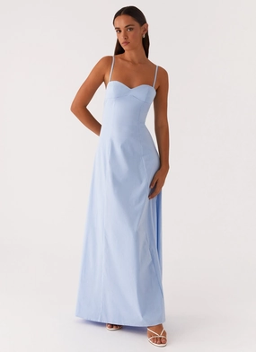 Clear As Day Maxi Dress - Blue Relaxed Fit PlushLining