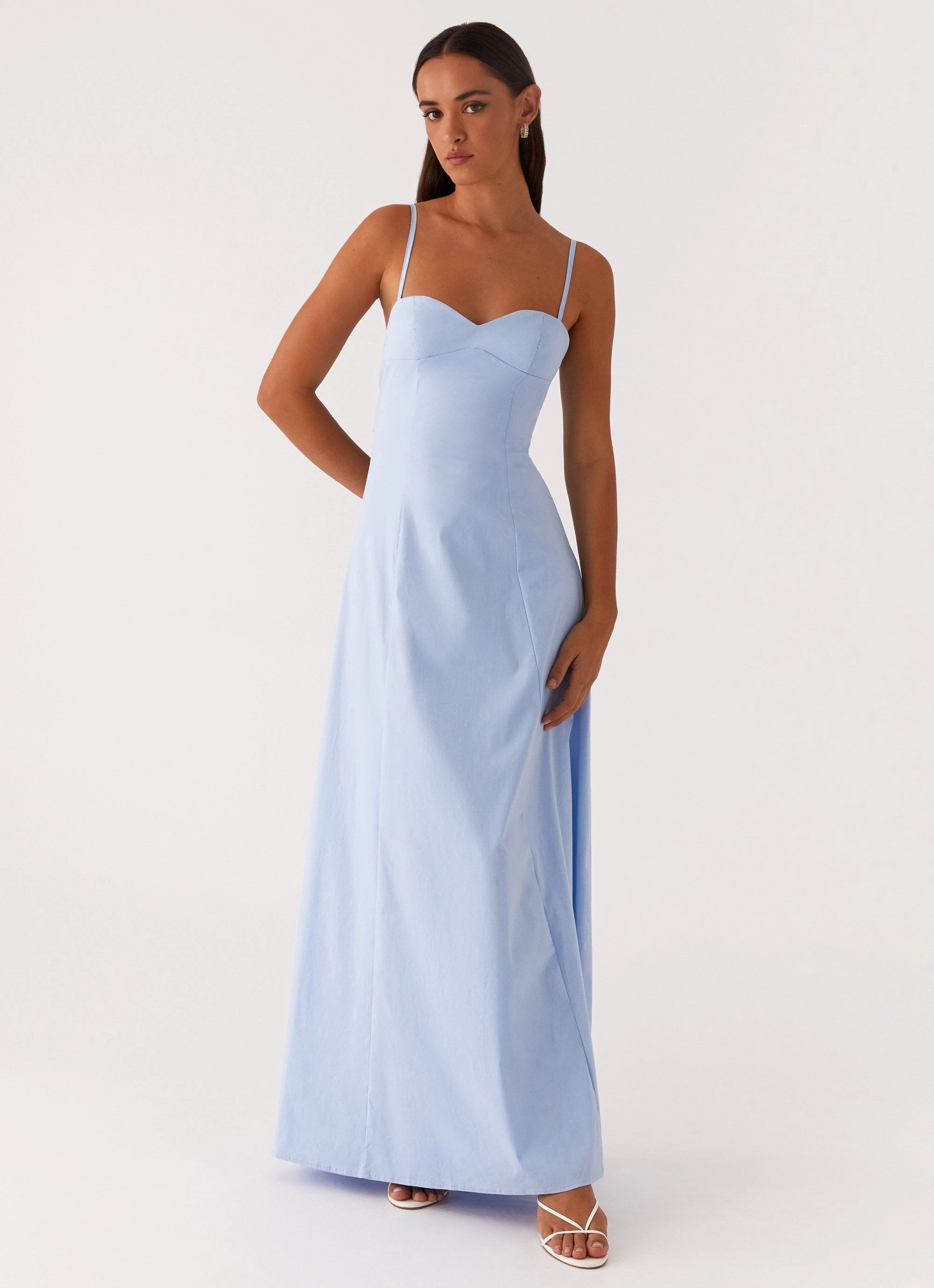 Clear As Day Maxi Dress - Blue Relaxed Fit PlushLining