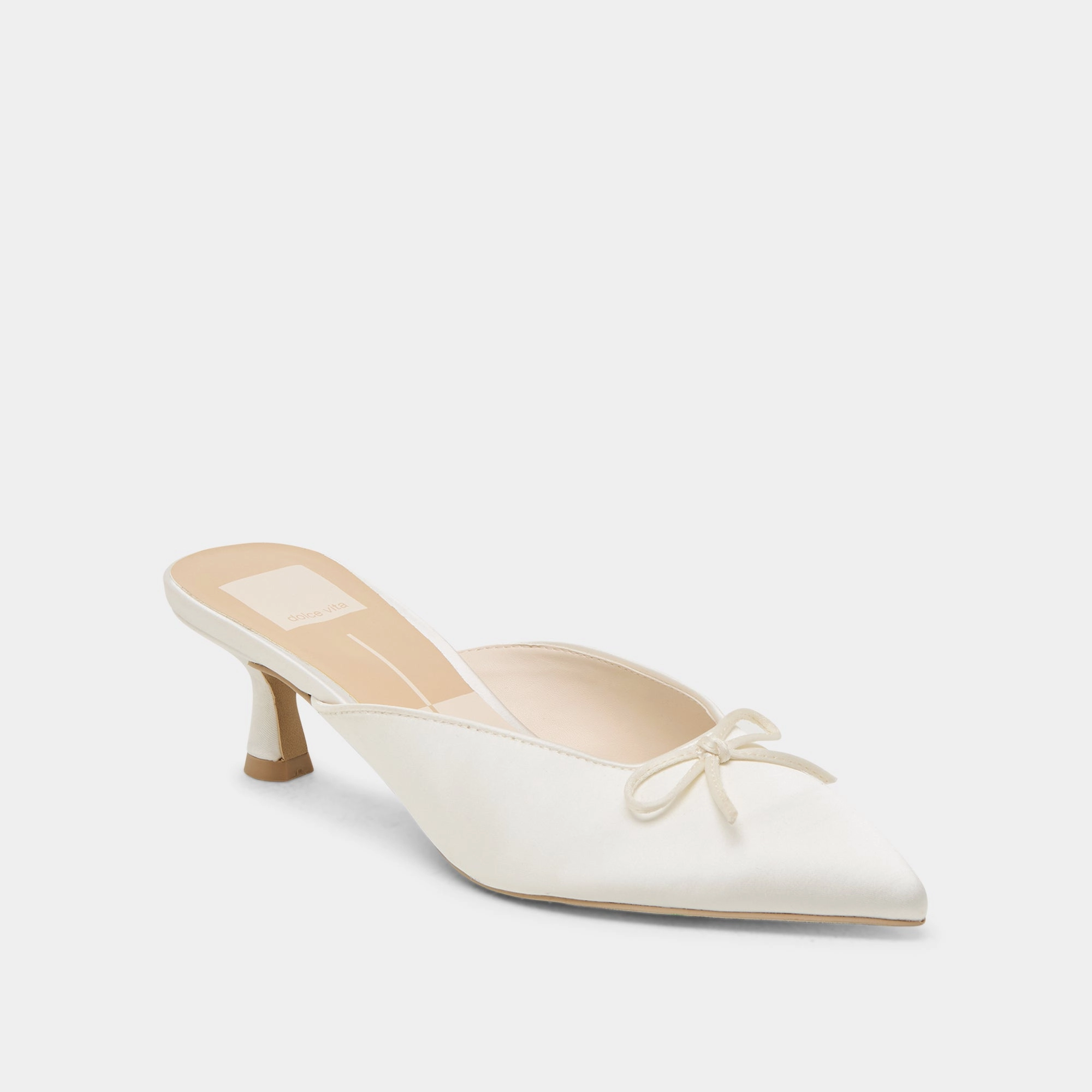 Stylish Design Bold Style CLEO HEELS OFF WHITE SATIN