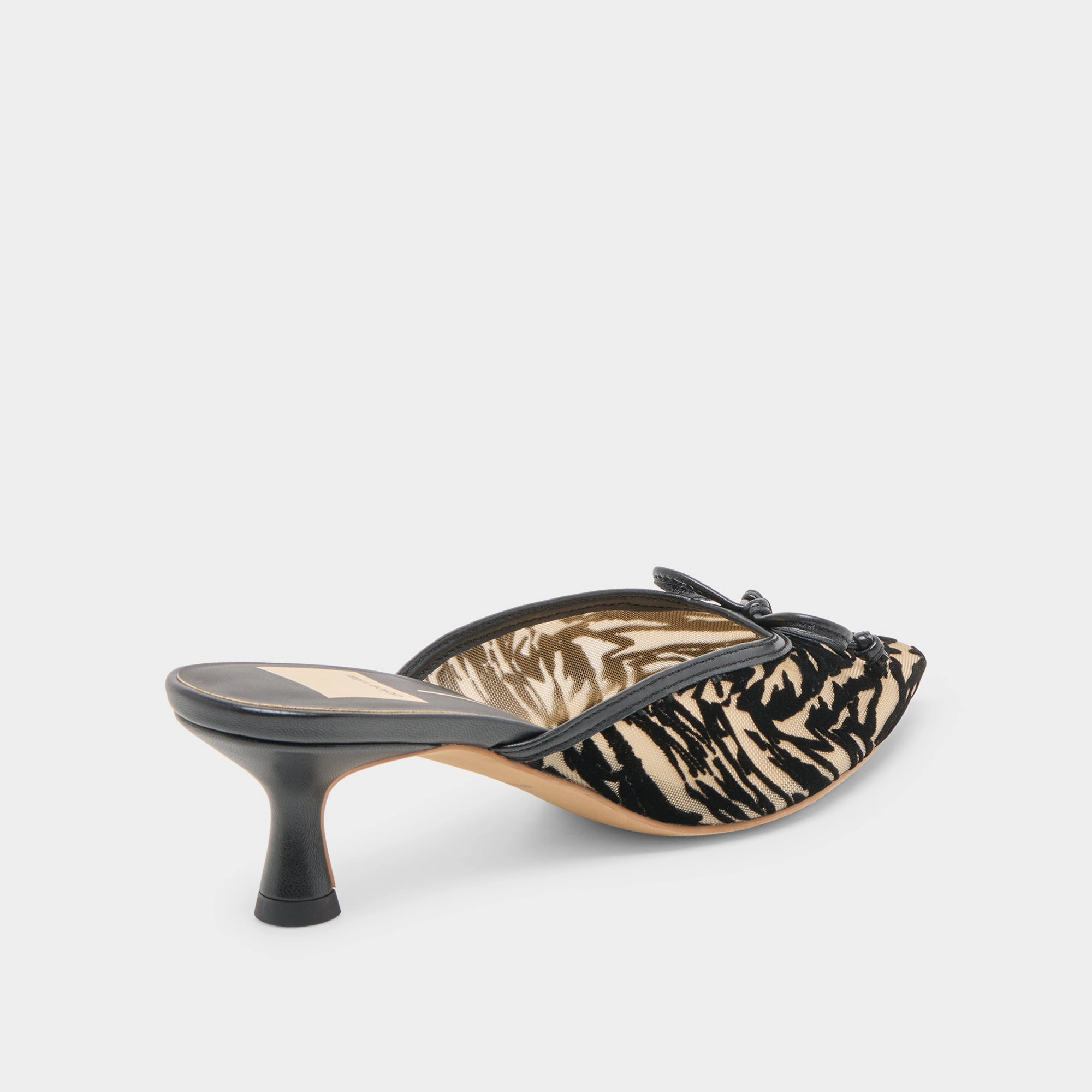 Slip Resistant CLEO HEELS ZEBRA VELVET MESH