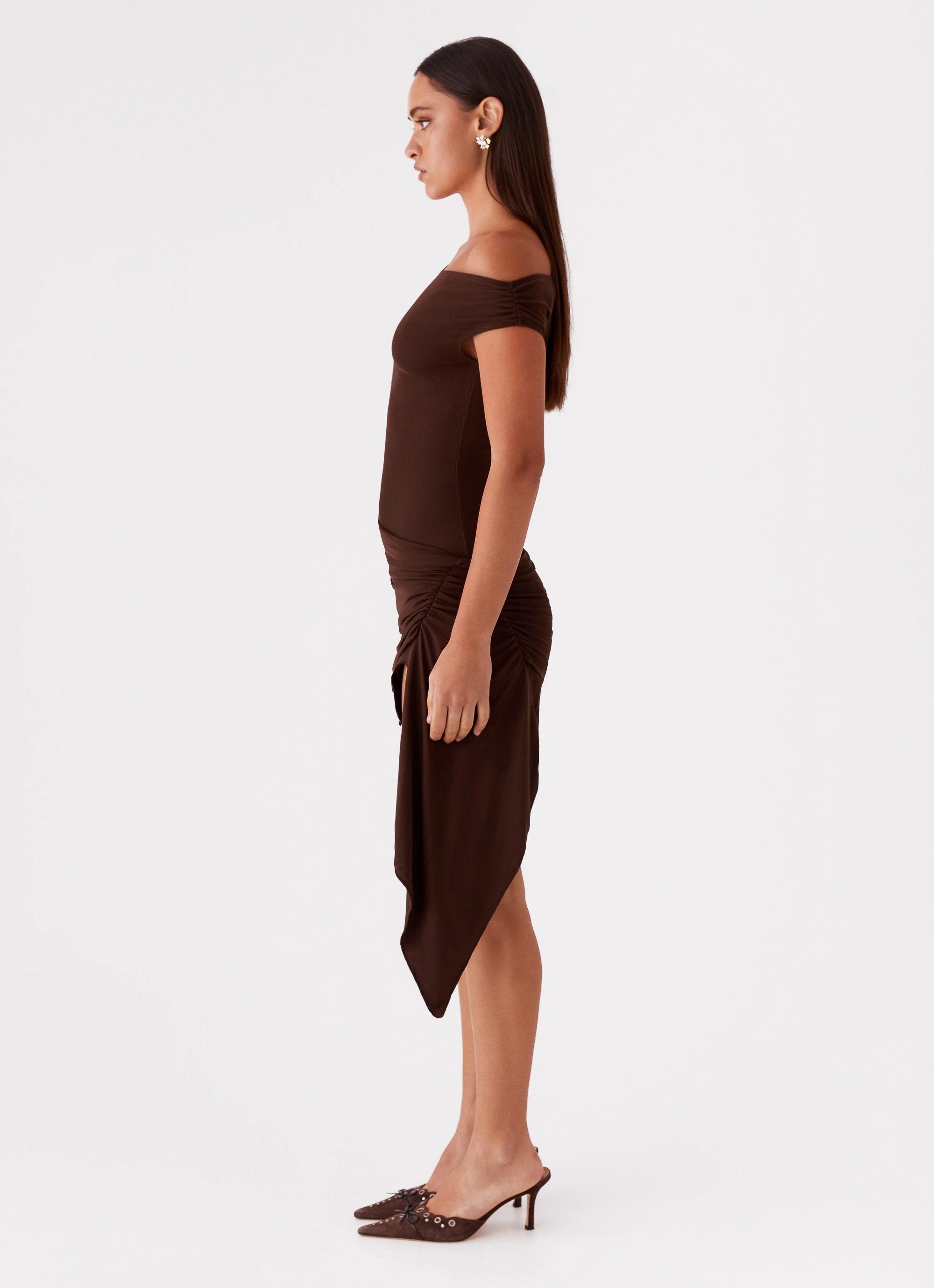 Shauna Mini Dress - Chocolate Clear Blush Sophisticated Edge