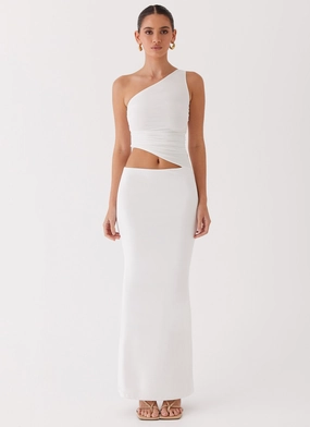 Seranella One Shoulder Maxi Dress - White All-Occasion Look