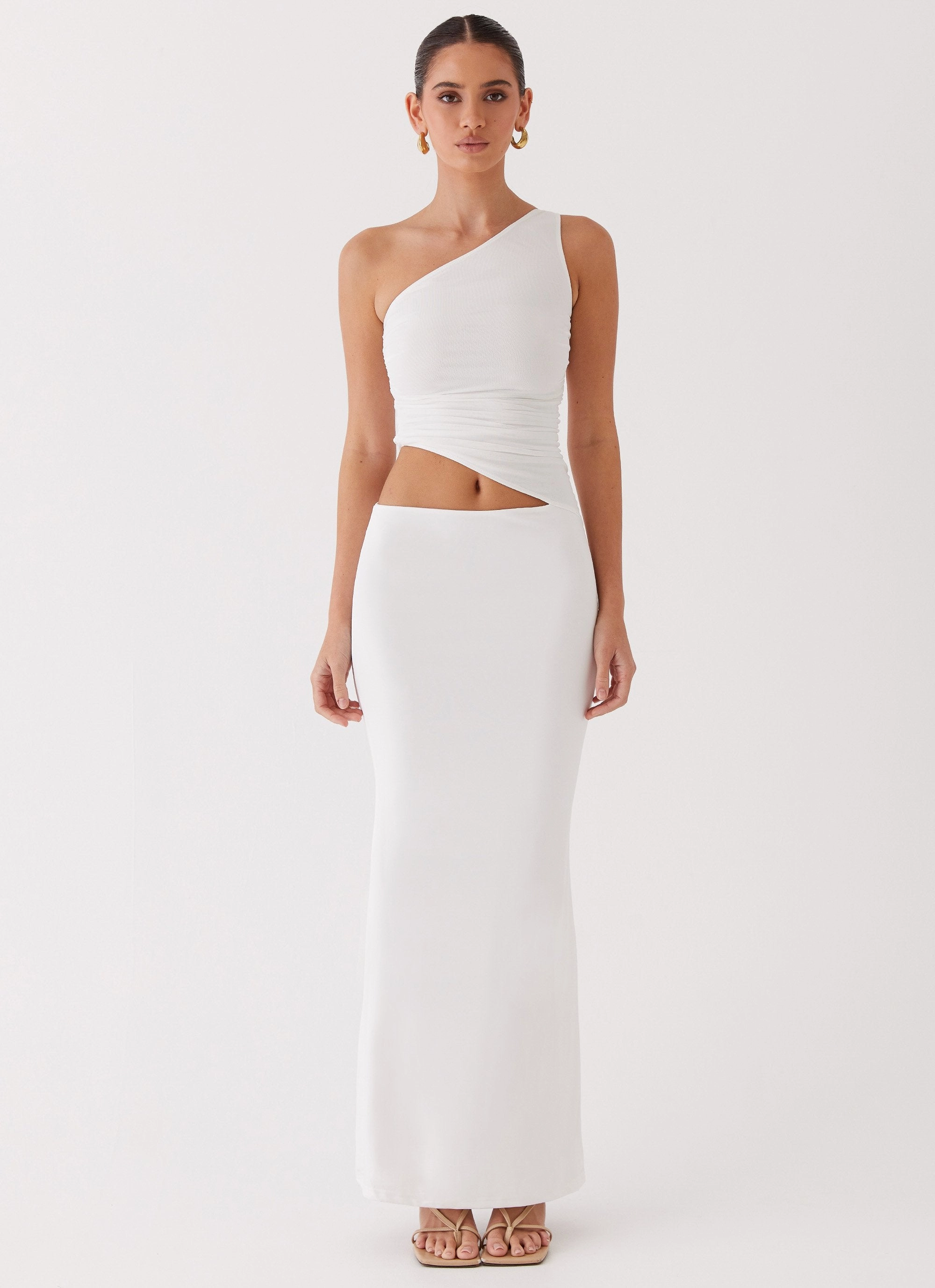 Seranella One Shoulder Maxi Dress - White All-Occasion Look
