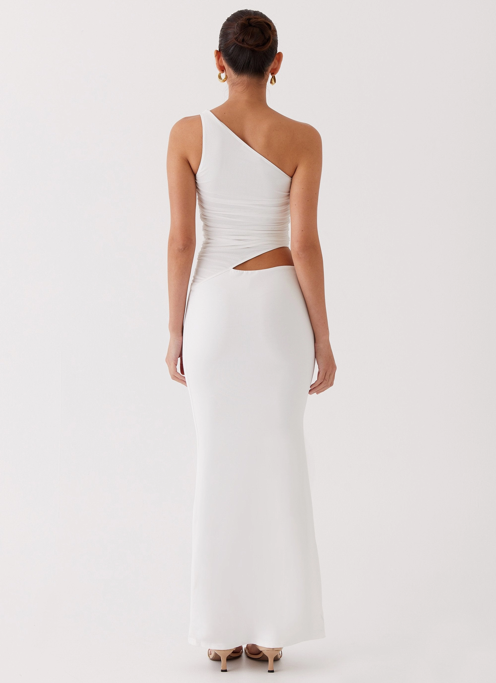 Seranella One Shoulder Maxi Dress - White Resort Outfit Spring-Season