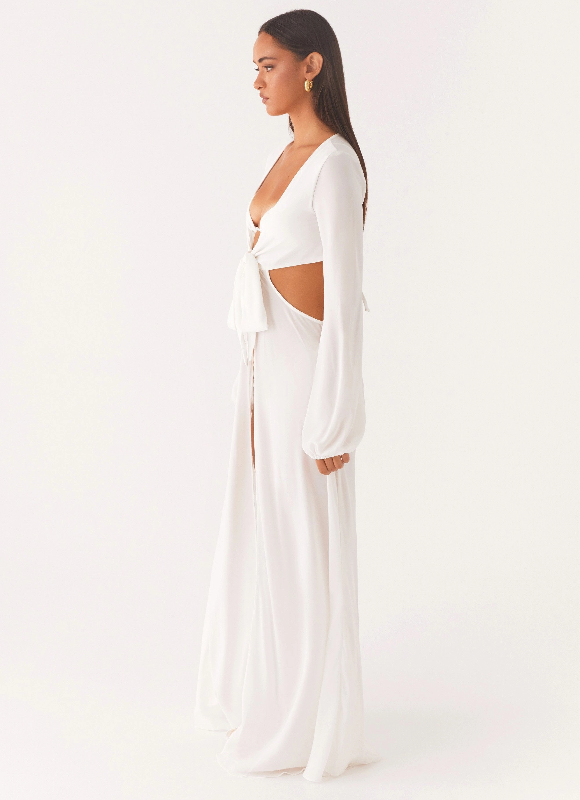 Coastal Maxi Dress - White Work Appropriate Low Key