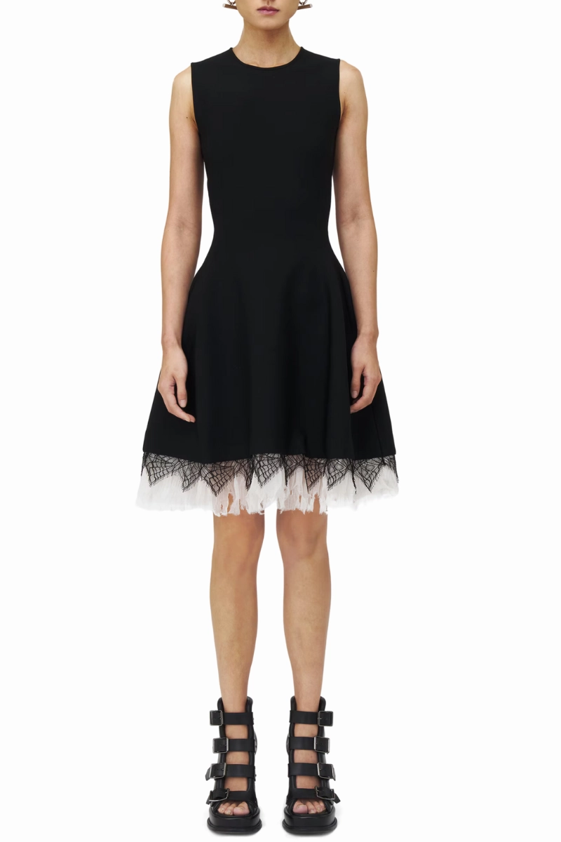 Modest Light Silk Air Cobweb Lace Knit Dress