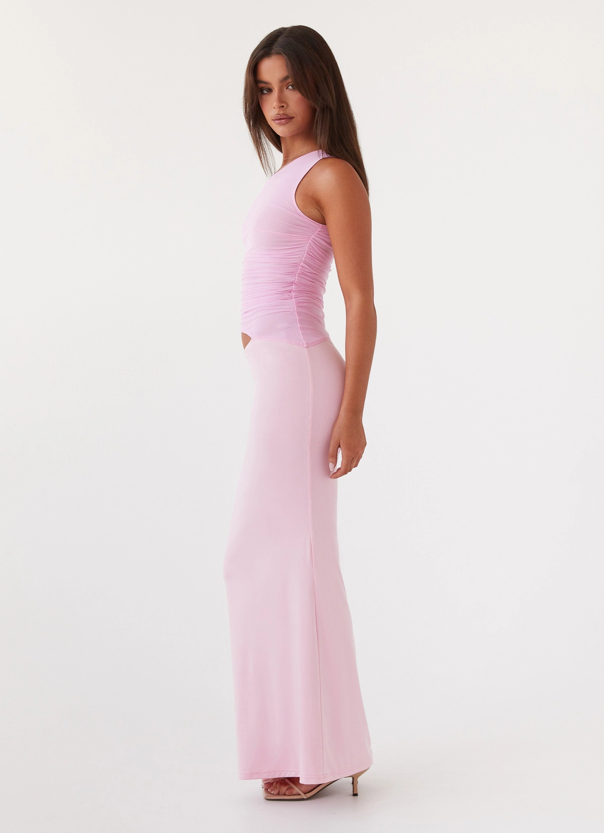Smart and Relaxed Seranella One Shoulder Maxi Dress - Pink