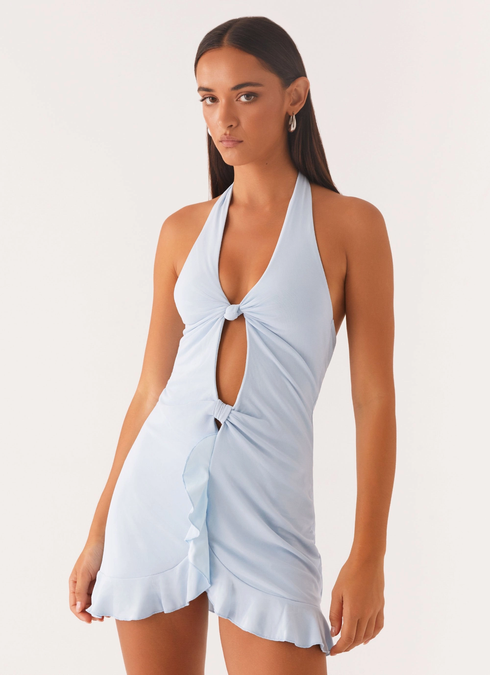 Garden Scene Kind Glow Colette Mini Dress - Pastel Blue