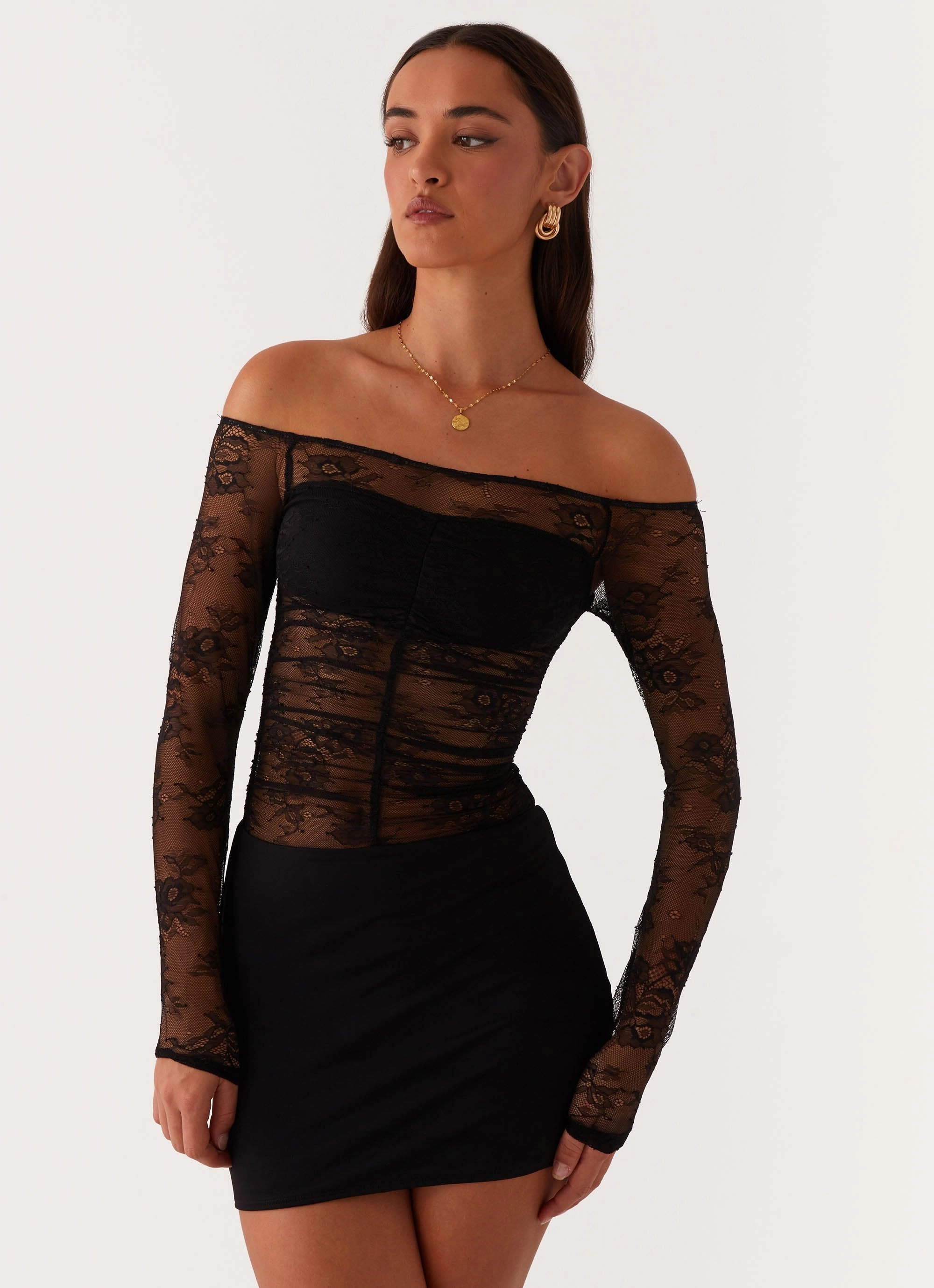 Collide Lace Mini Dress - Black Comfortable fit