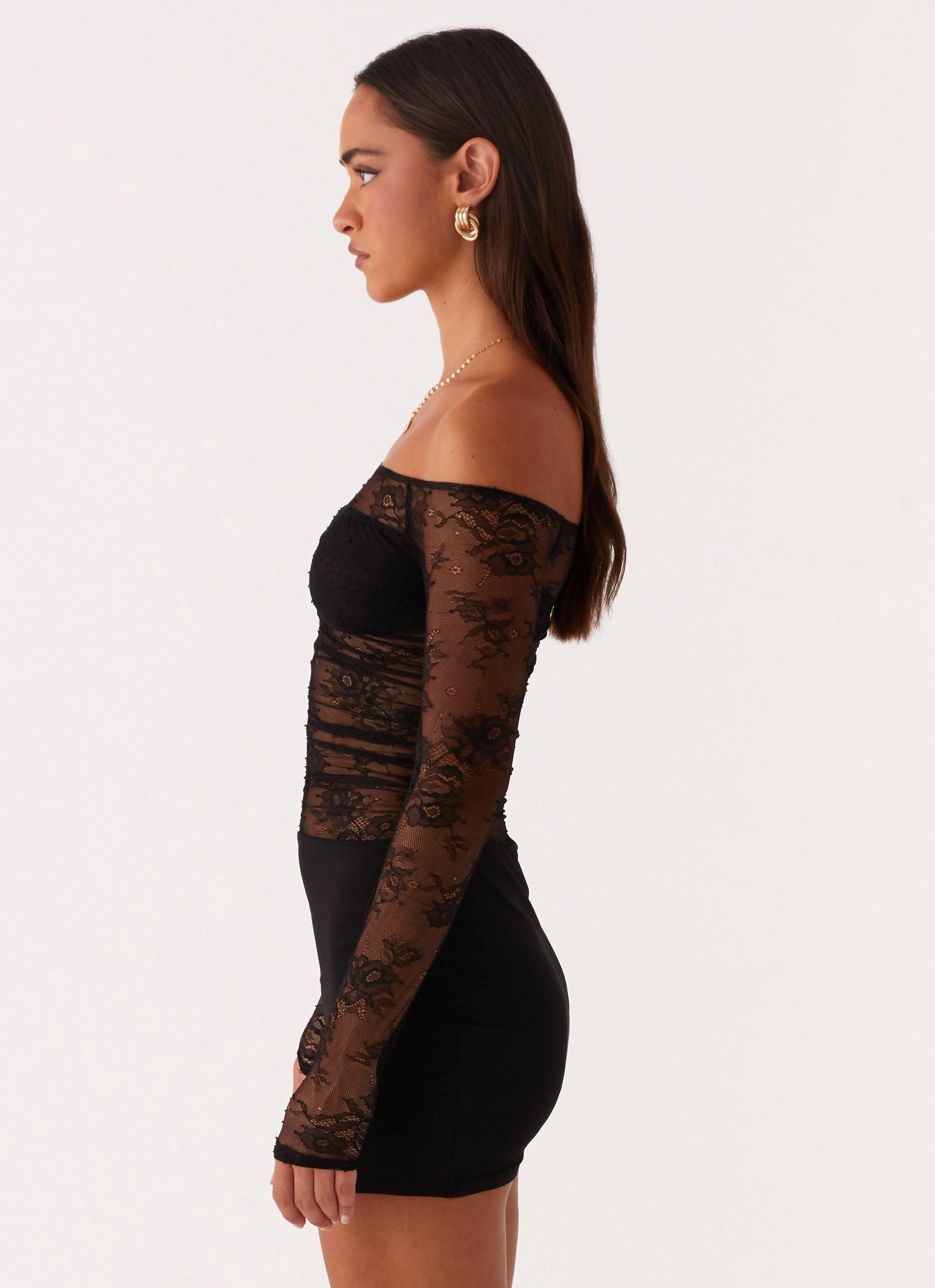 Mood Friendly Collide Lace Mini Dress - Black